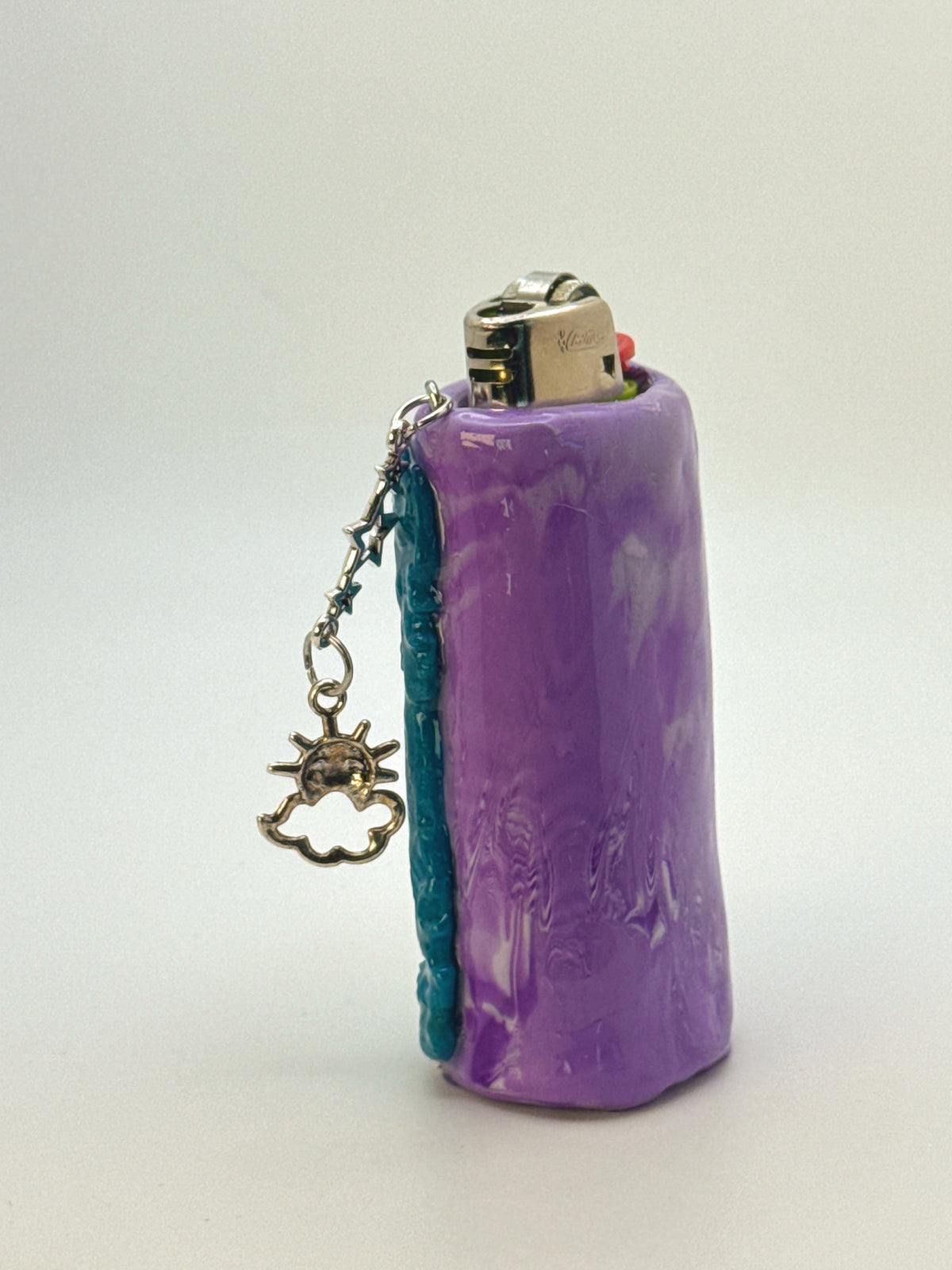 Vintage Frame Head in the Clouds Smoking Duck Case with charm| Fits Standard Bic | Handmade Polymer Clay Art