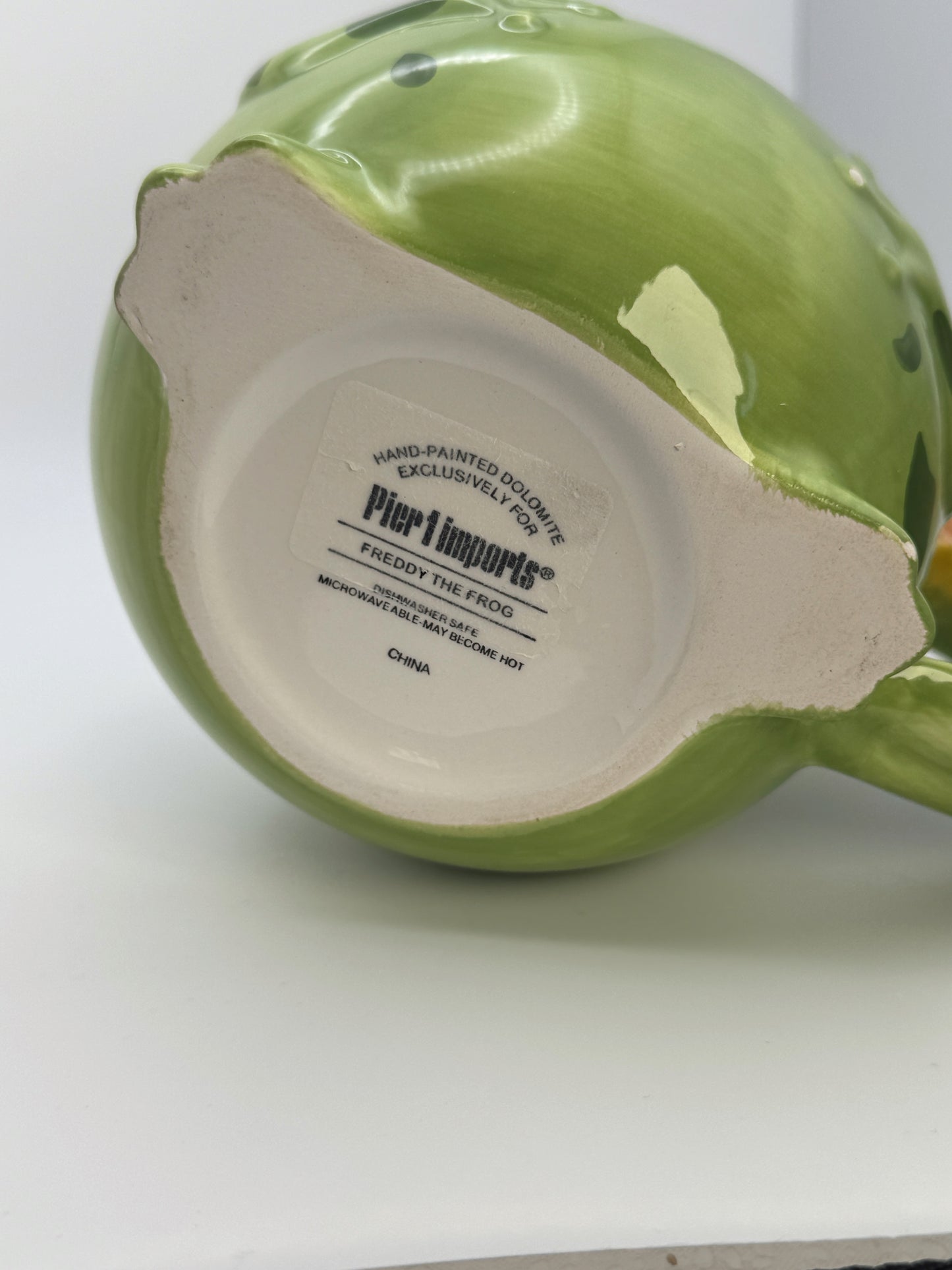 Freddy The Frog Pier One Imports Coffee Cup• Mug Planter Ceramic Frog with Sunflower