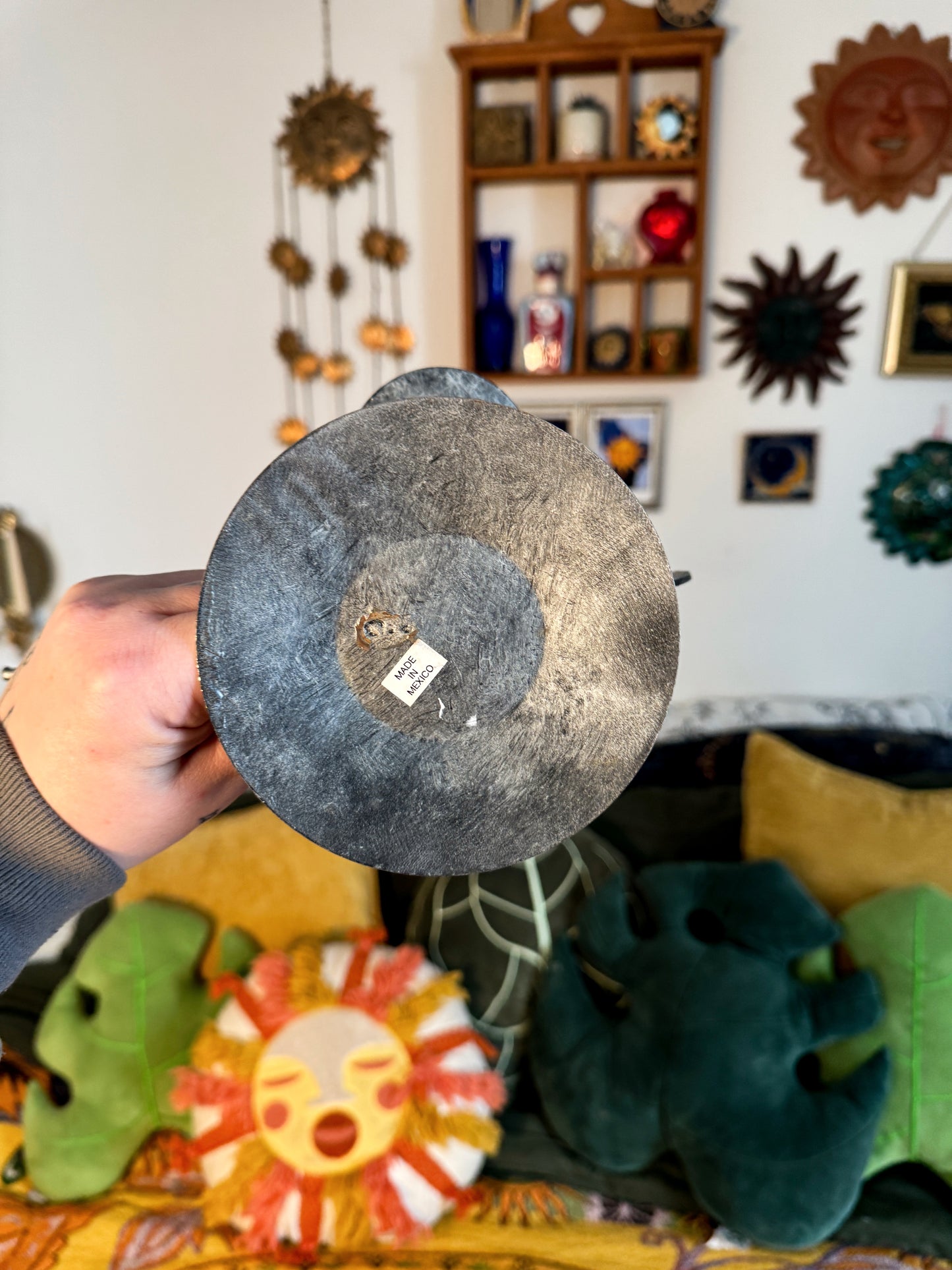 Vintage Celestial Sun Moon Candle Holder – Heavy Metal Sculpture