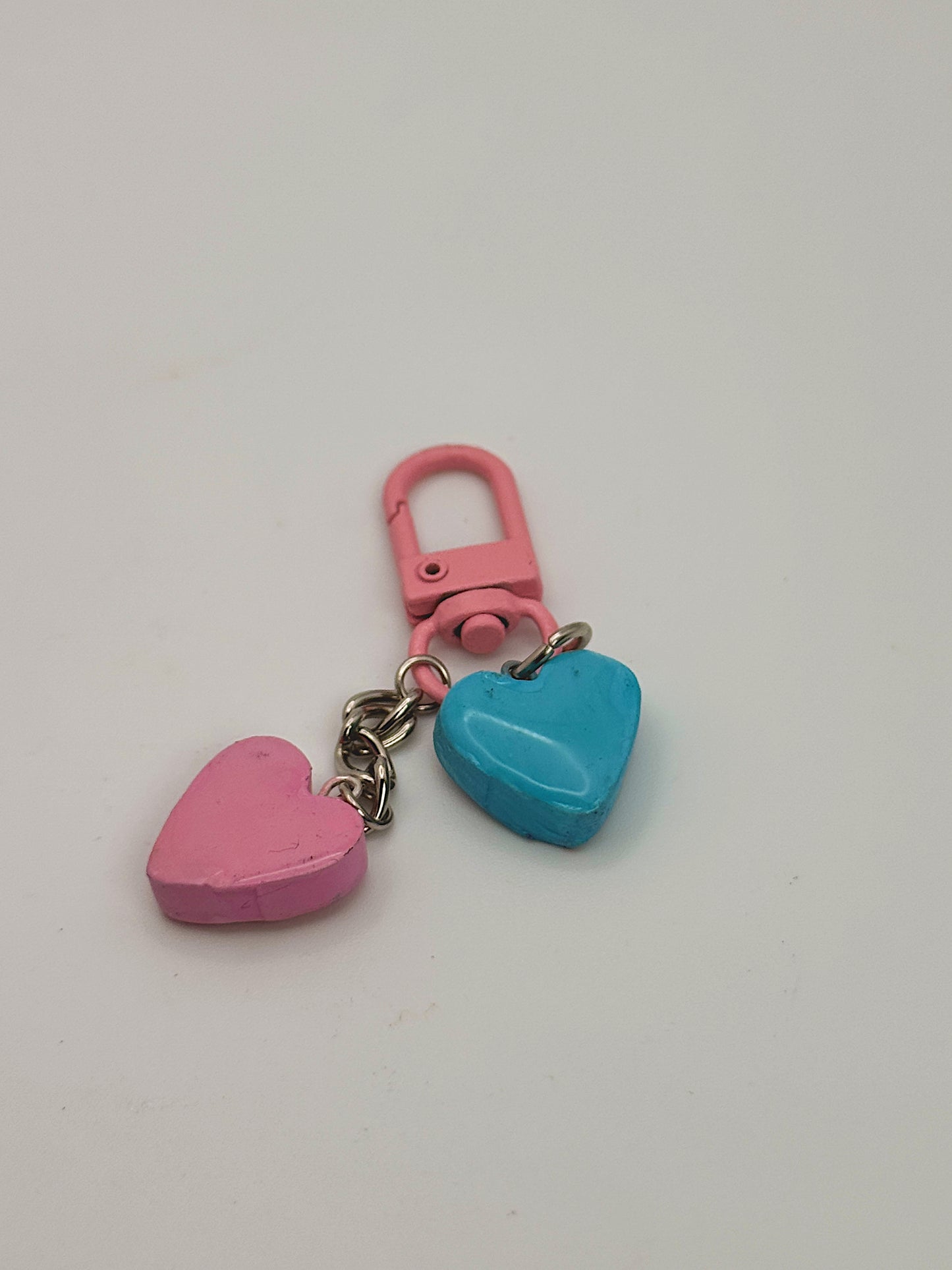 Sassy Conversation Hearts Bag Charm – Pink Clip with Bold Statement Heart Charms