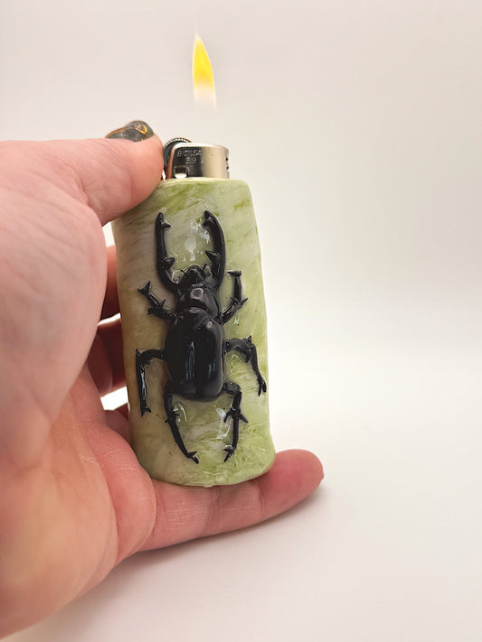 Beetle Lighter Case – Hand-Sculpted Polymer Clay Functional Art