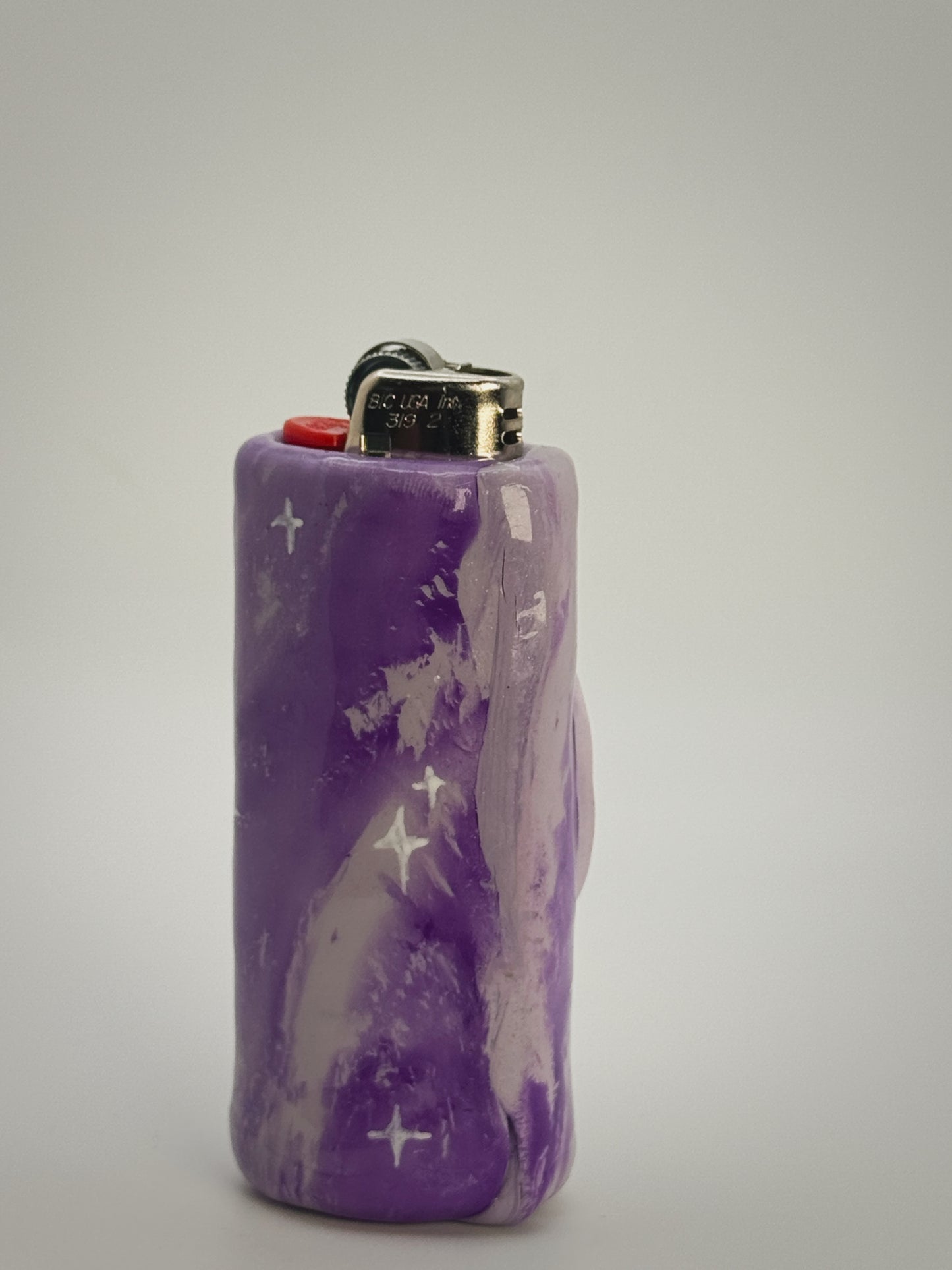 Lavender Moon Lighter Case| Fits Standard Bic | Handmade Polymer Clay Art