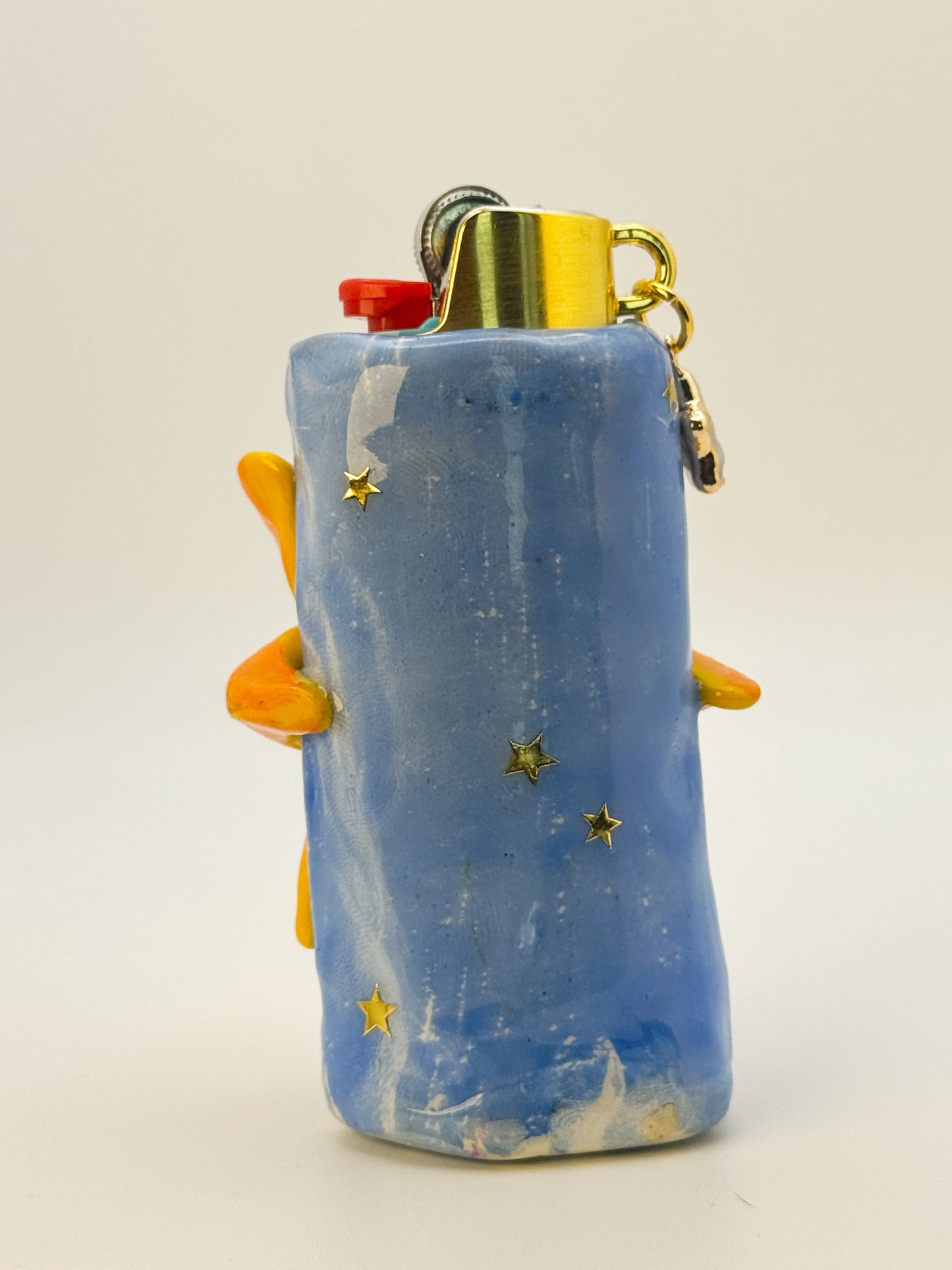 Miss Sunny Girl Lighter Case w/ charm | Fits Standard Bic | Handmade Polymer Clay Art