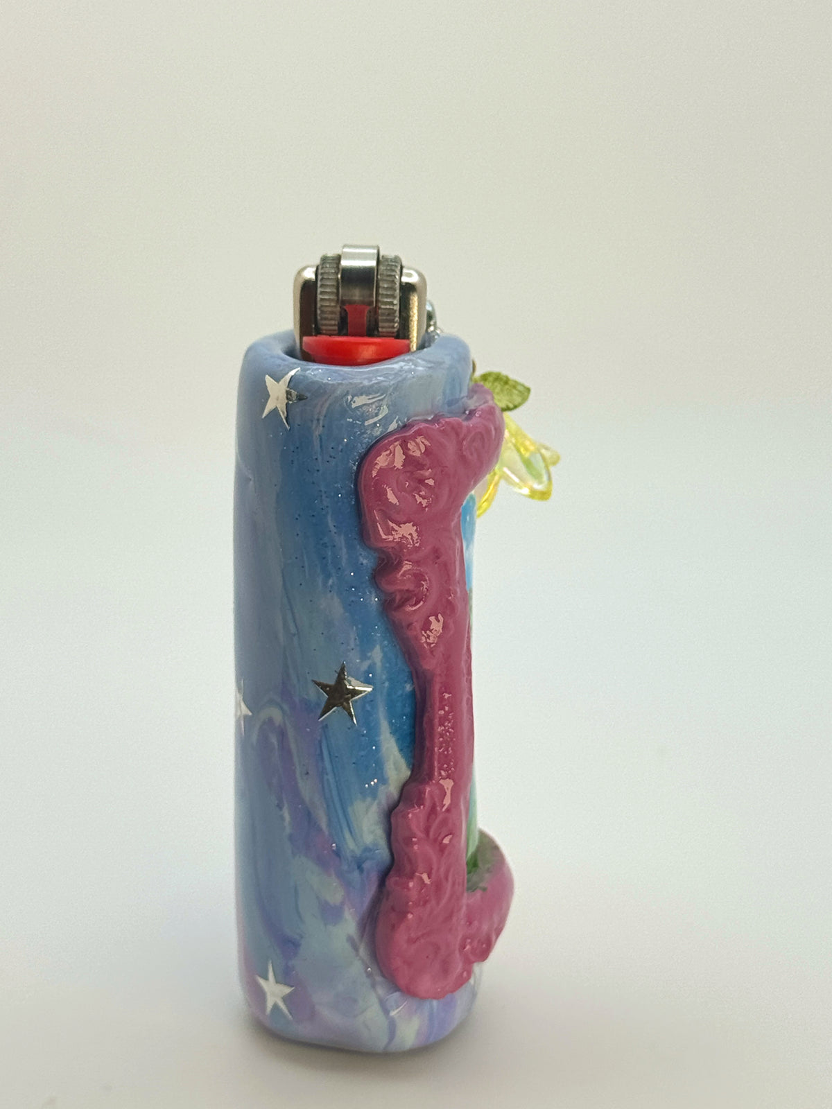 Vintage Frame Rip It Frog Case with charm| Fits Standard Bic | Handmade Polymer Clay Art