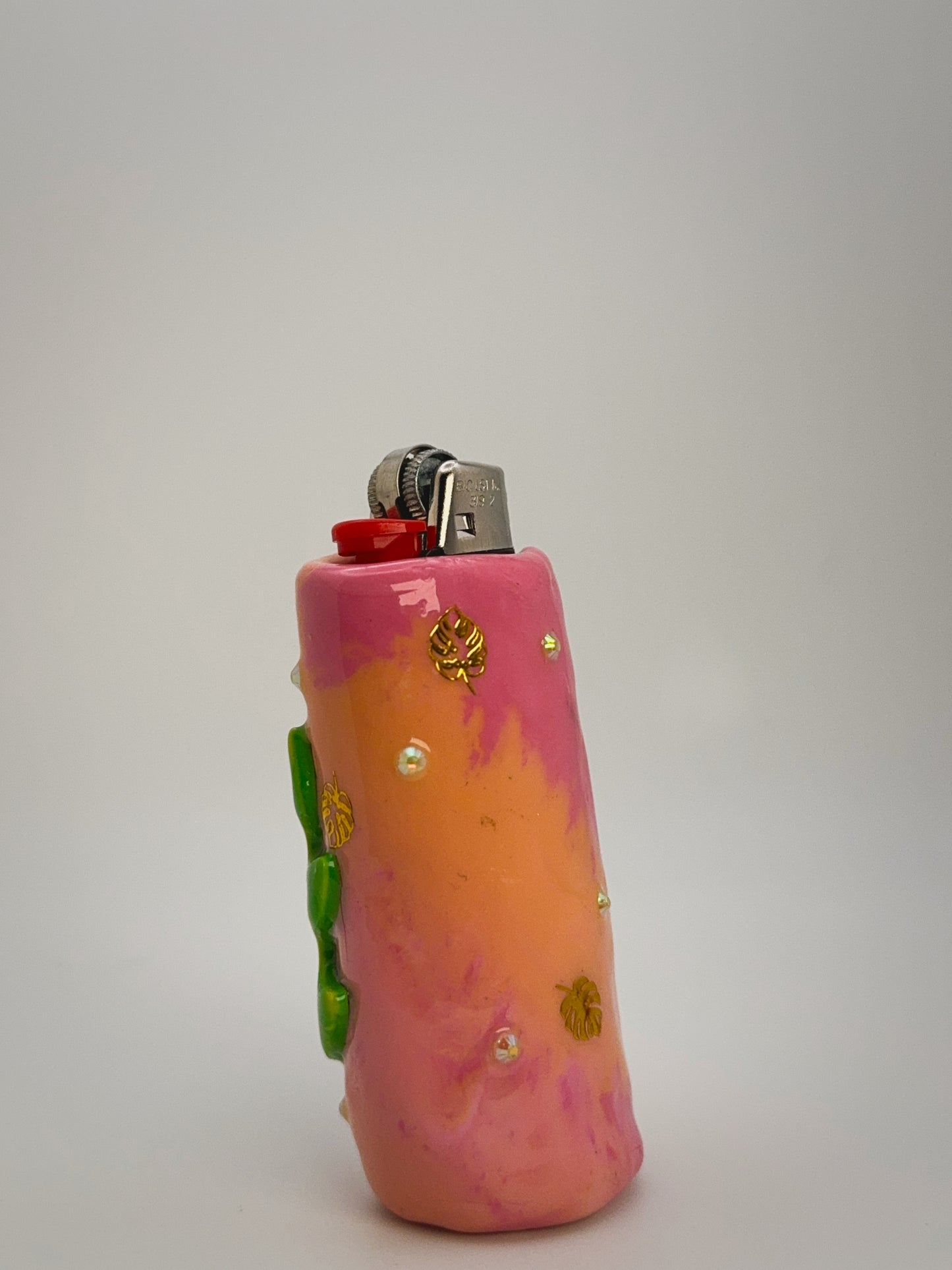 Miss Monstera Girl Lighter Case| Fits Standard Bic | Handmade Polymer Clay Art