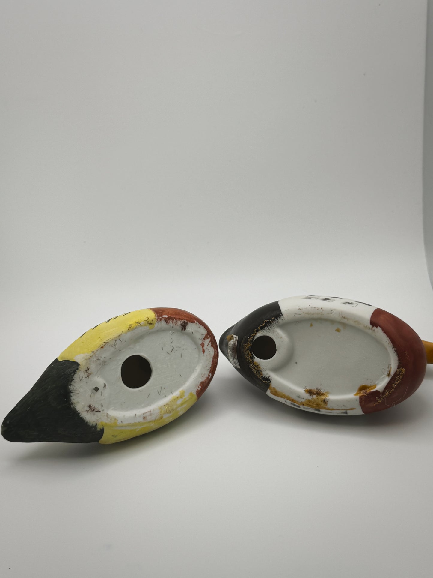 Set of 2 Vintage Hand-Painted Ceramic Duck Decoy Figurines