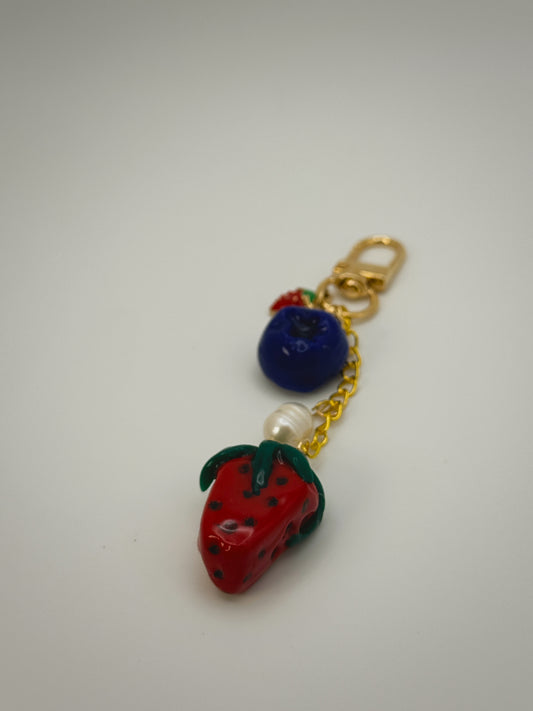 Mixed Berries Bag Charm | Handmade Polymer Clay Key Chain
