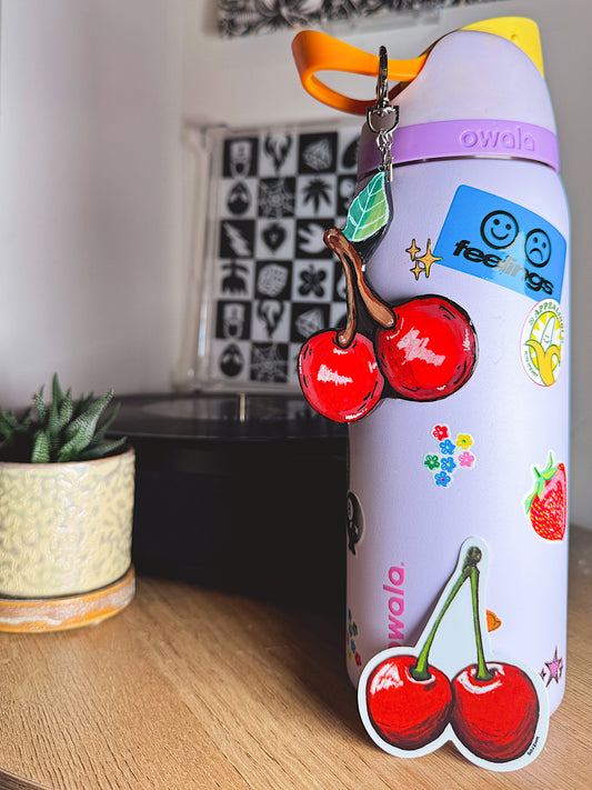 Cherry Duo Vinyl Sticker | Cute Red Cherry Sticker for Water Bottles, Laptops & Journals