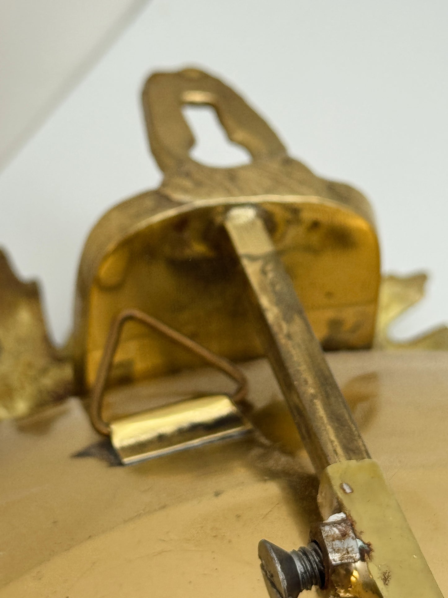 Vintage Solid Brass Wall Sconces Made in India– Grape & Vine Motif – Heavy – Set of 2