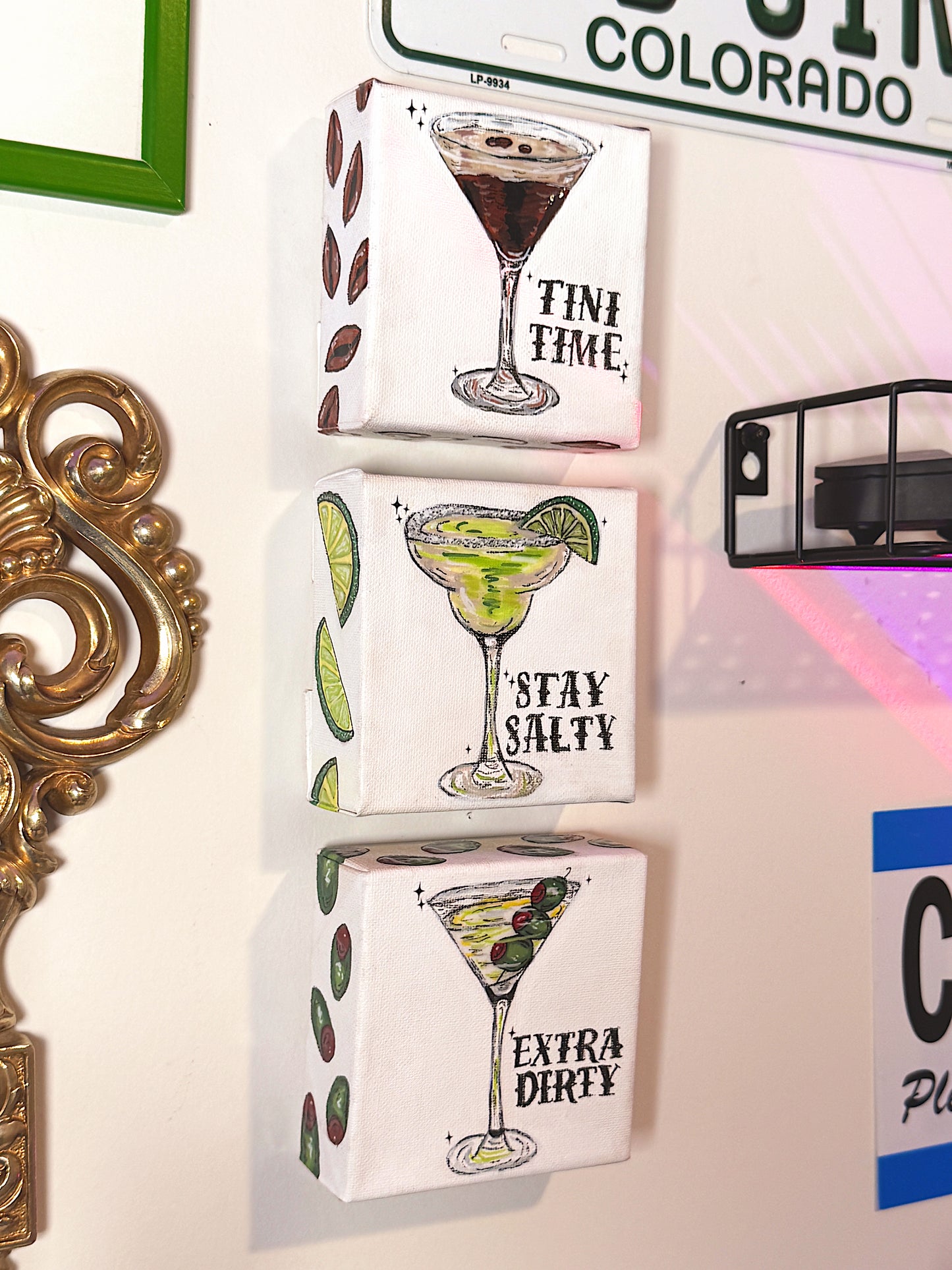 Tini Time – Mini Cocktail Canvas (4×4 Original)