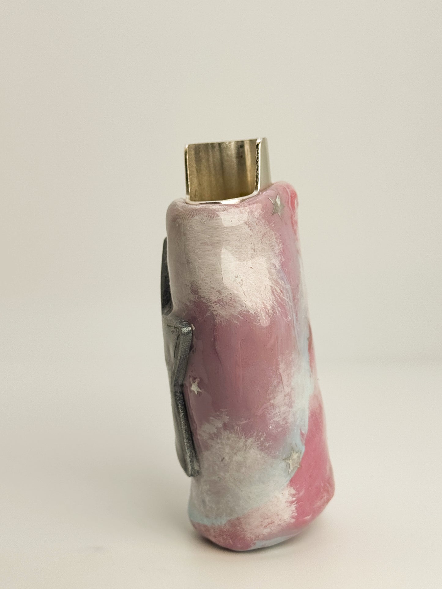Sad Girl Star Lighter Case w/ Charm | Fits Standard Bic | Handmade Polymer Clay Art