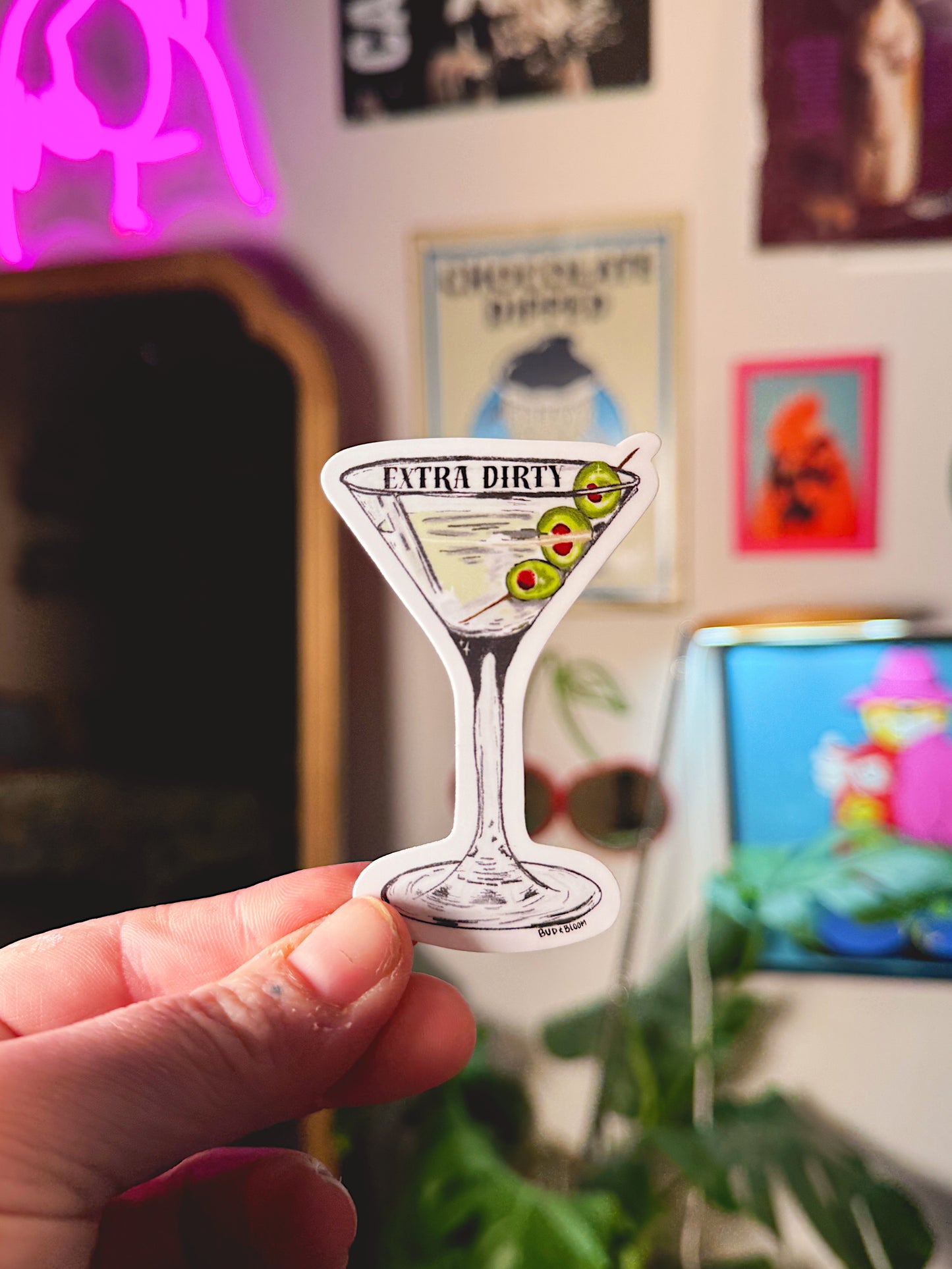 Extra Dirty Martini Sticker | Olive Martini Vinyl Sticker | Cocktail Aesthetic Decal