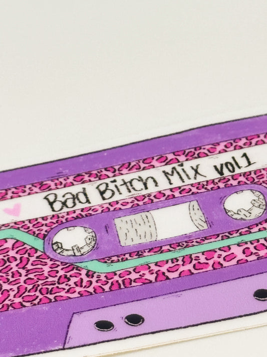 Bad Bitch Mix Sticker | 90s Cassette Vinyl Sticker