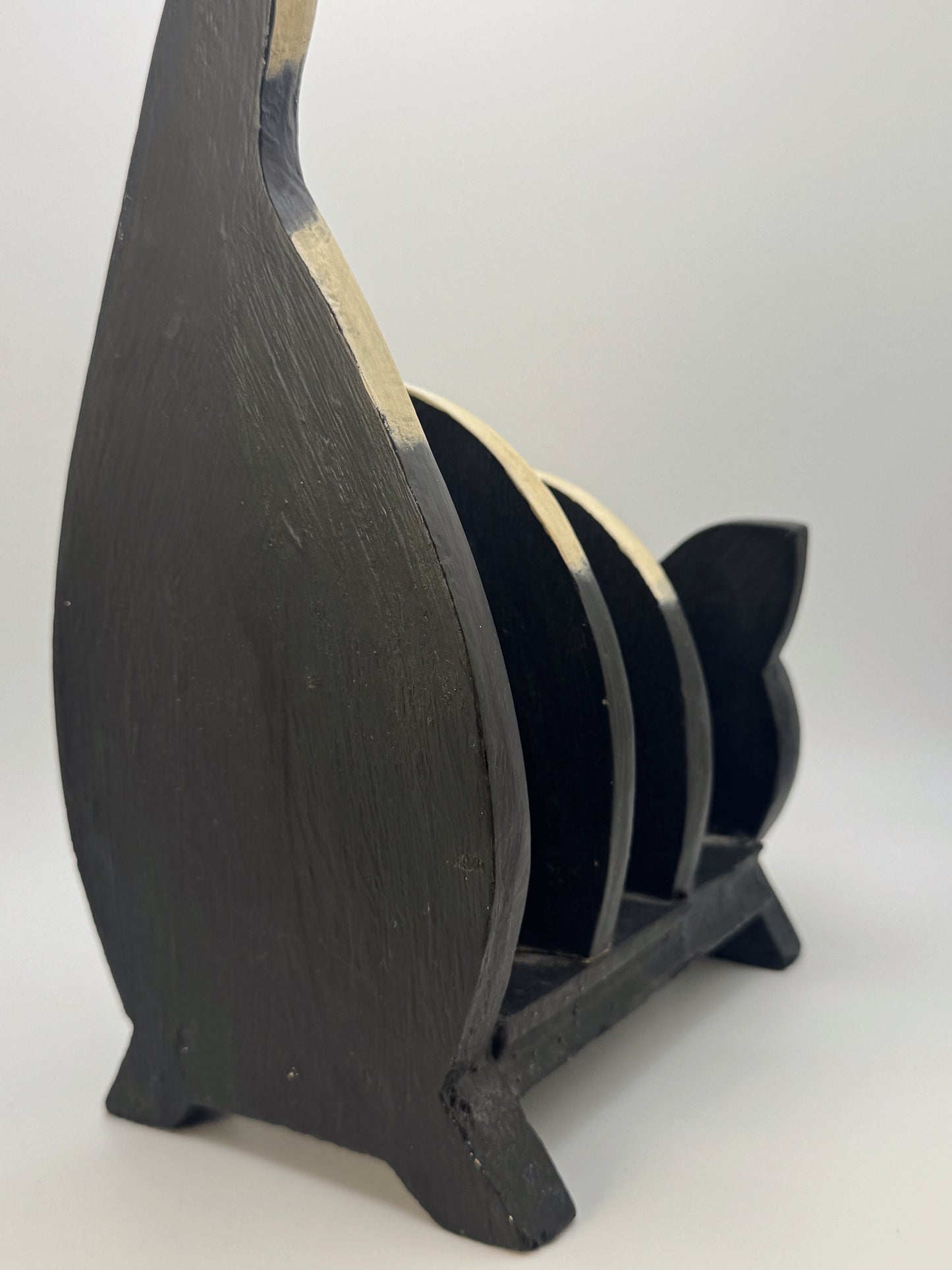 Vintage Wooden Cat Organizer – Folk Art Accent Piece