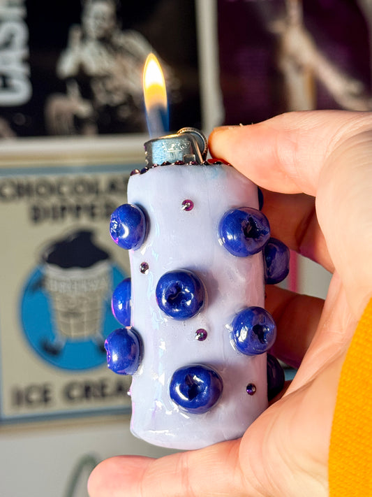 Fresh Blueberries Lighter Case| Fits Standard Bic | Handmade Polymer Clay Art