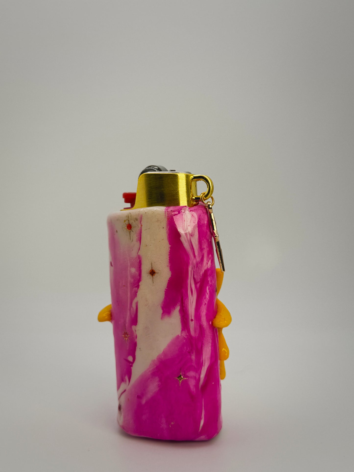 Sassy Sunny Girl Lighter Case w/ charm | Fits Standard Bic | Handmade Polymer Clay Art