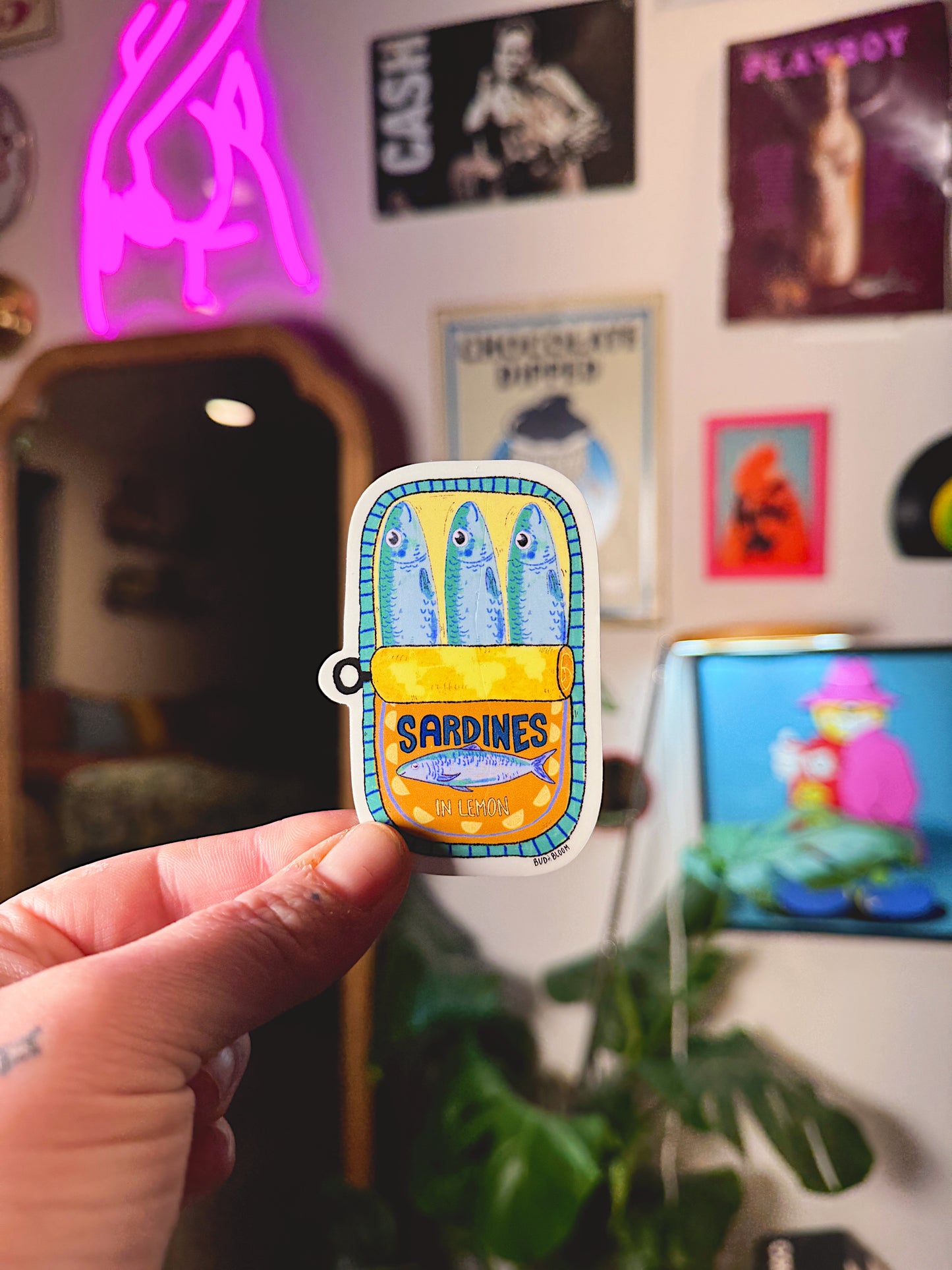 Sardines in Lemon Vinyl Sticker – Whimsical Tinned Fish Art