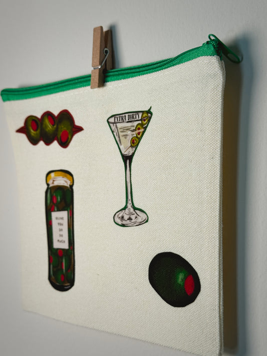 Olive Lover Hand-Pressed Bag | 8 x 6 Natural Cotton