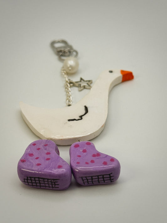 Silly Goose Charm | Handmade Polymer Clay Key Chain