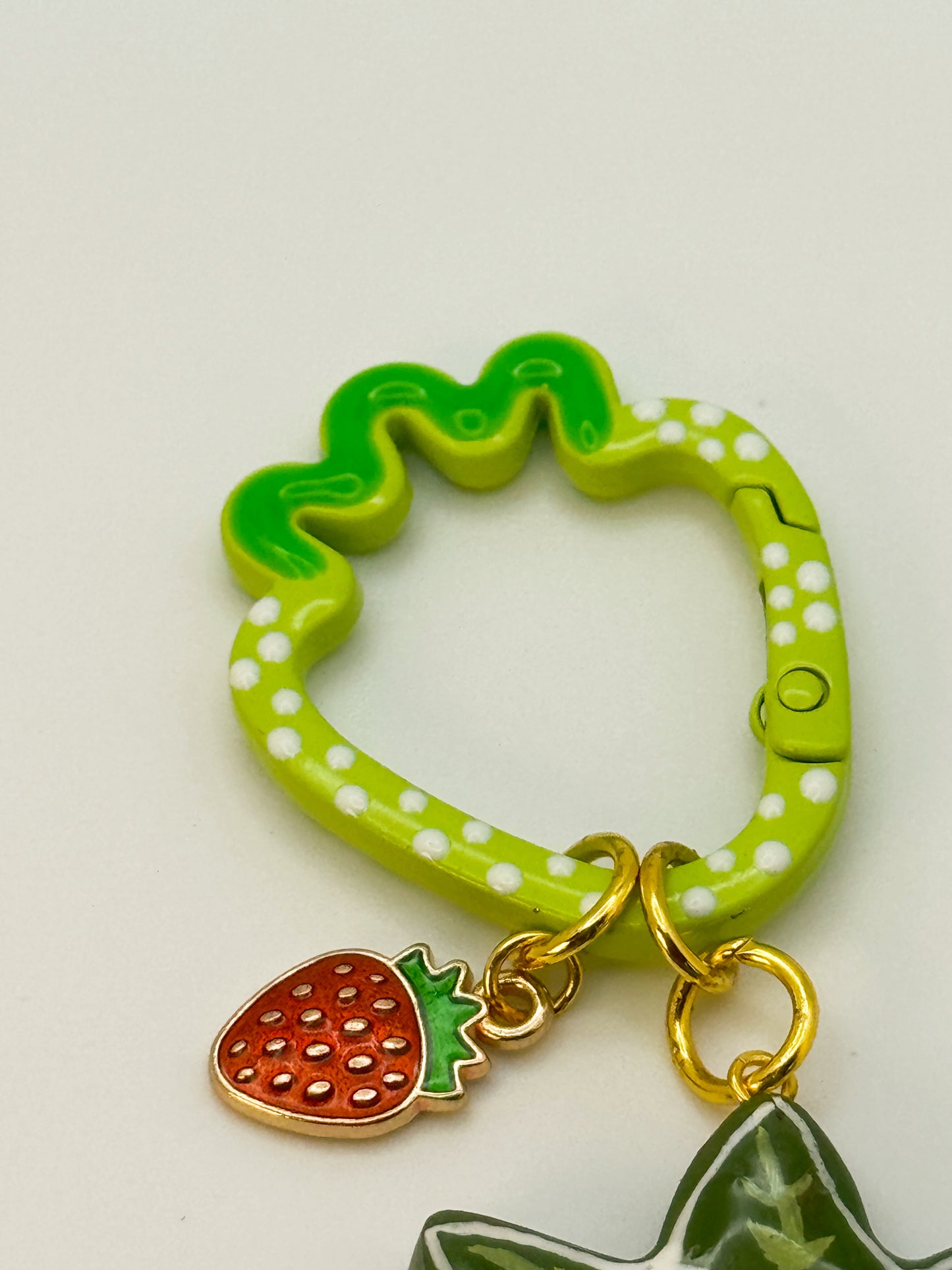 Smoking Strawberry Keychain – Handmade Polymer Clay Bag Charm