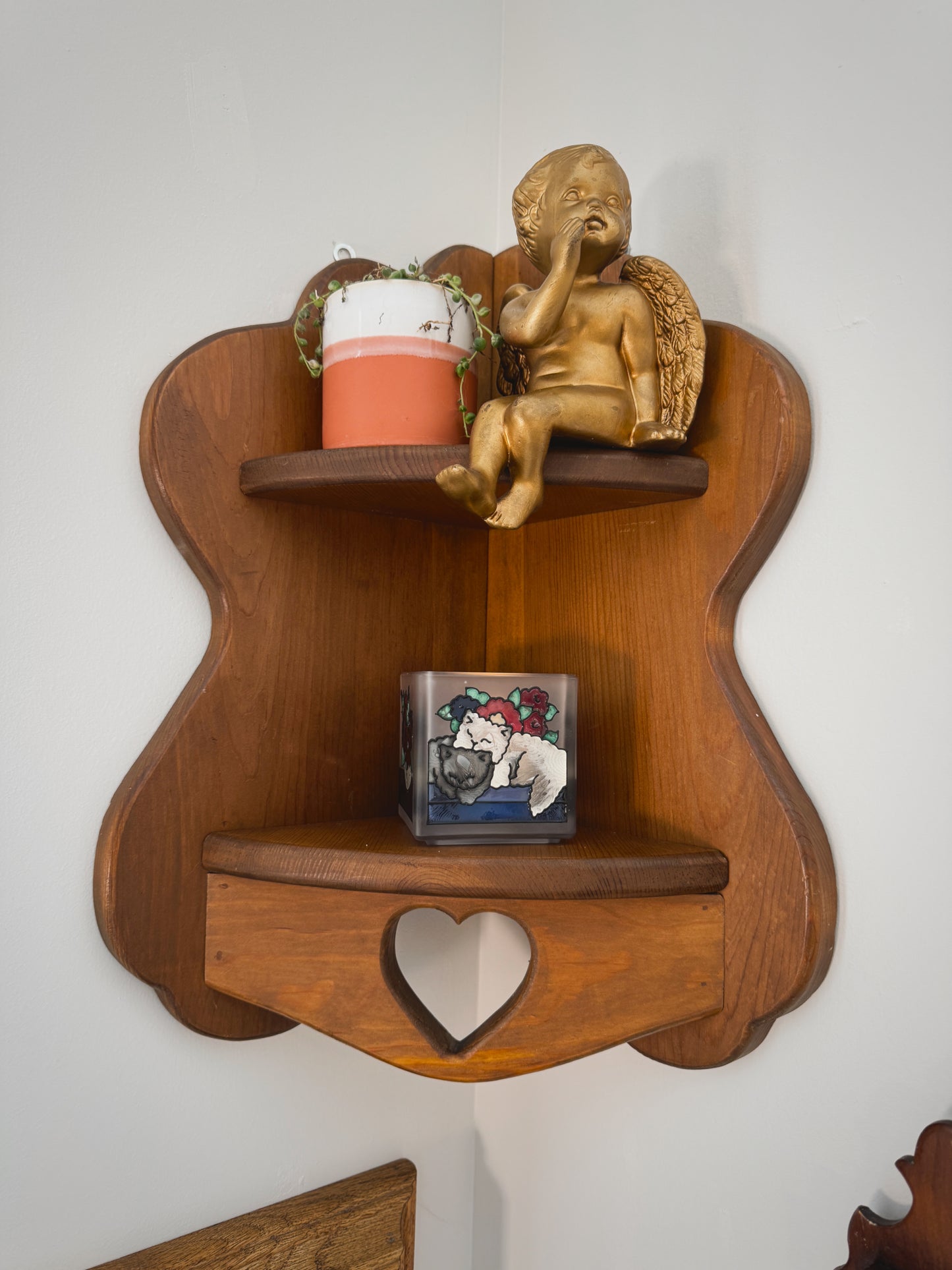 Vintage Frosted Glass Cat Votive Holder – Stained Glass Style Tea Light Cube