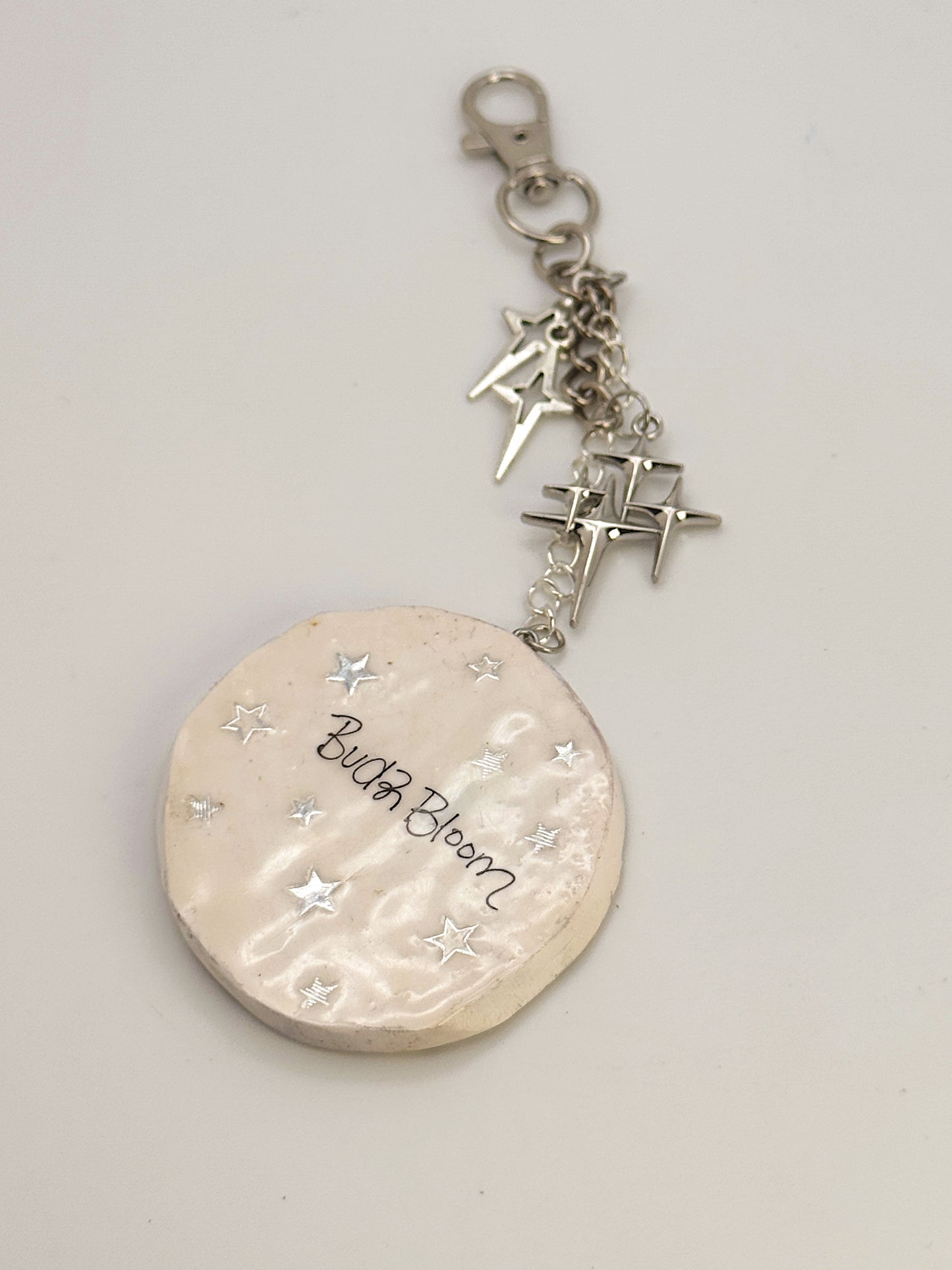 Moon Babe Face Keychain – Hand-Painted Celestial Charm