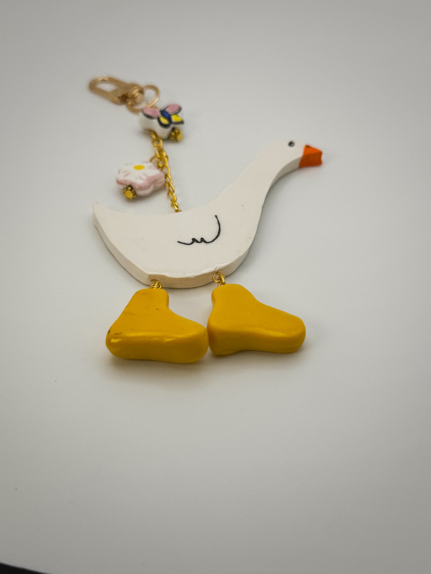 Silly Goose Charm | Handmade Polymer Clay Key Chain