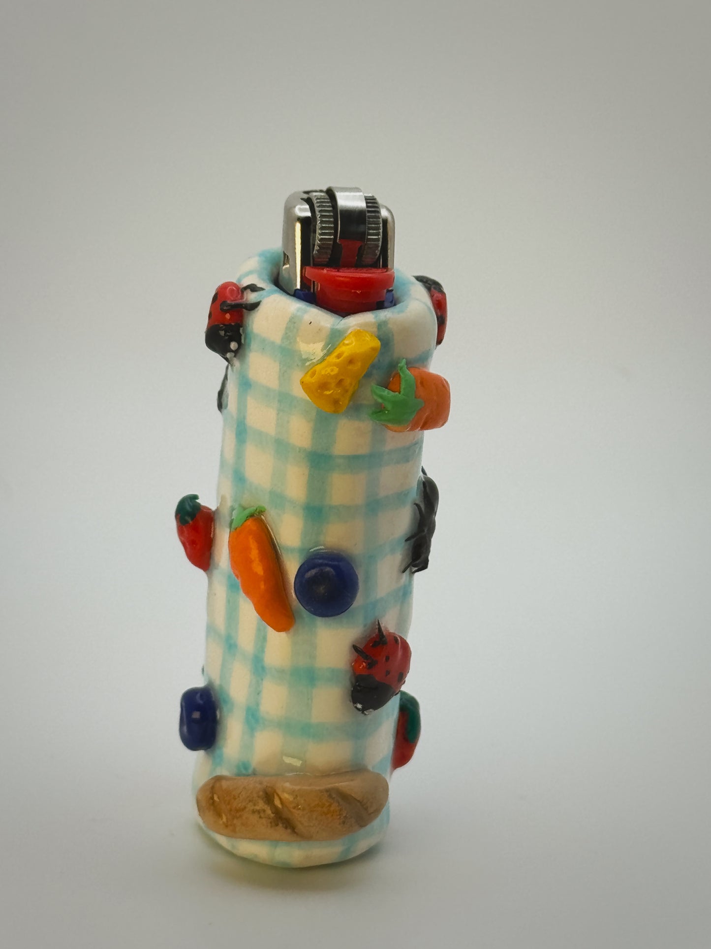 Picnic Lighter Case| Fits Standard Bic | Handmade Polymer Clay Art