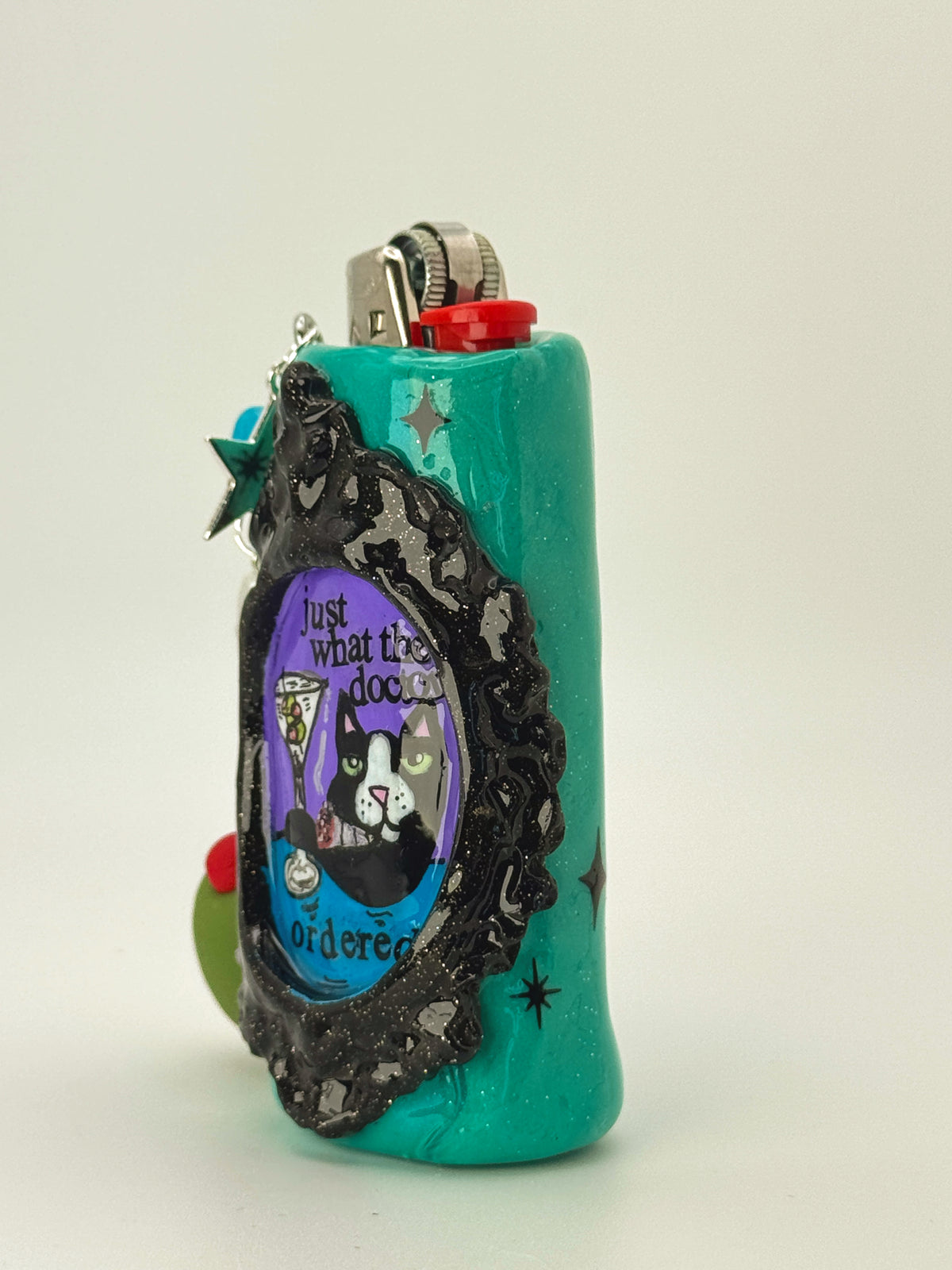 Just What The Doctor Ordered Lighter Case with charm| Fits Standard Bic | Handmade Polymer Clay Art