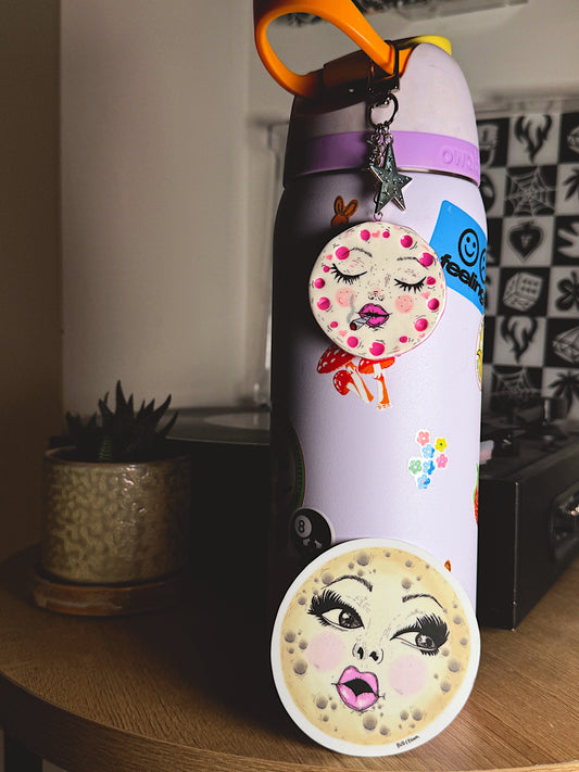 Miss Moon Vinyl Sticker | Whimsical Celestial Moon Art