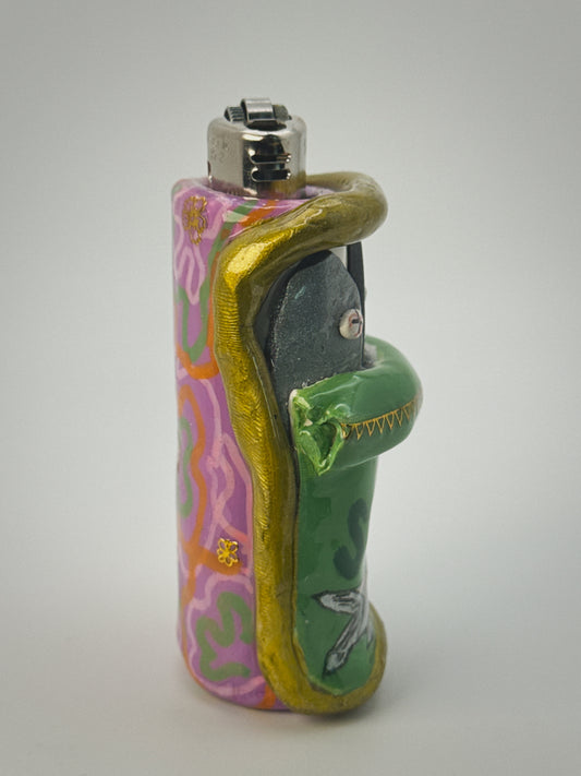 Smoked Sardine Tin Lighter Case| Fits Standard Bic | Handmade Polymer Clay Art