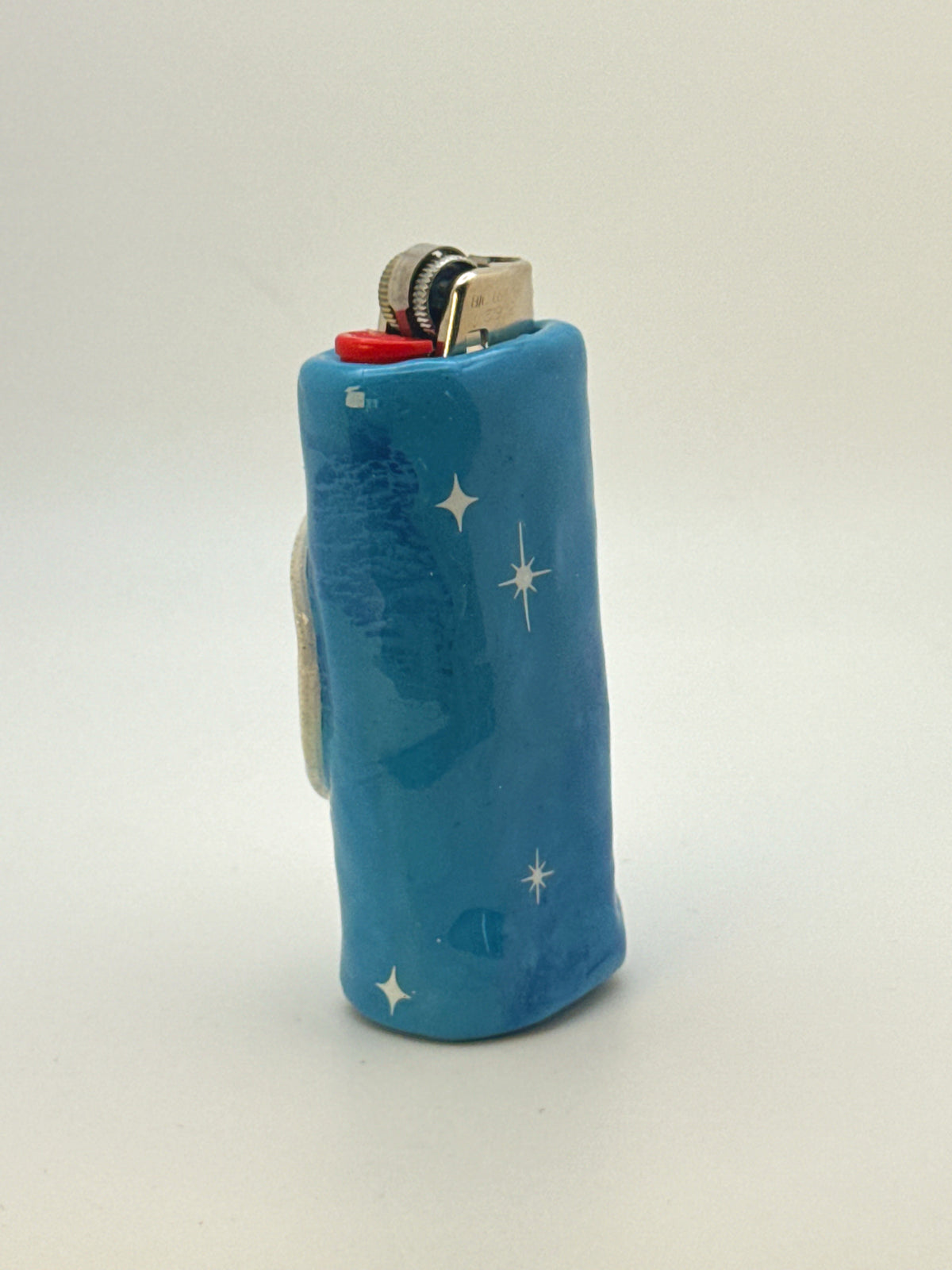 Celestial Moon Case with charm| Fits Standard Bic | Handmade Polymer Clay Art