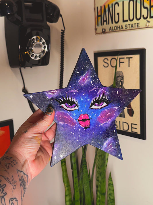 Galactic Glam Star — Original 10” Canvas Art