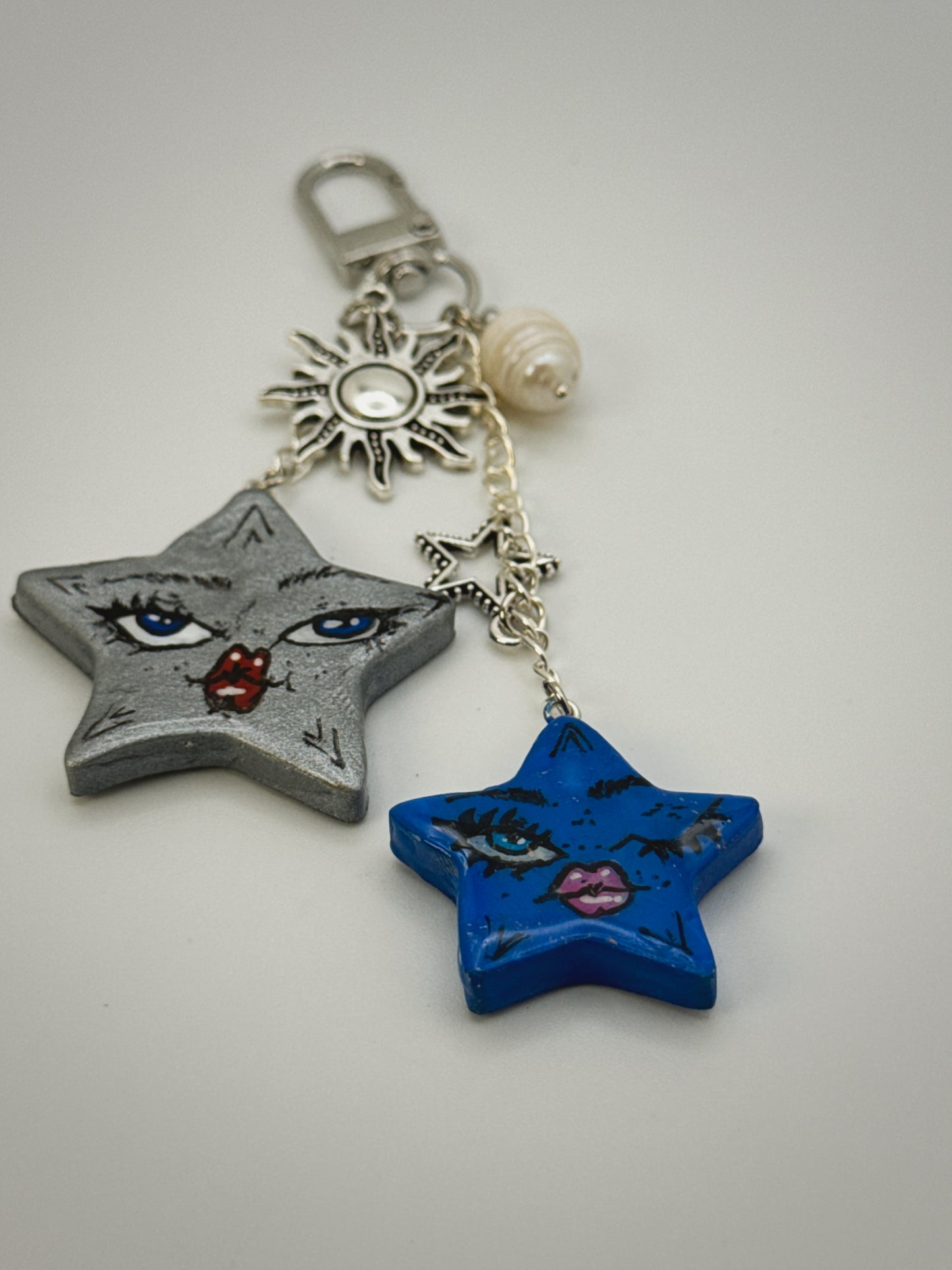 Sassy Stars Charm | Handmade Polymer Clay Key Chain