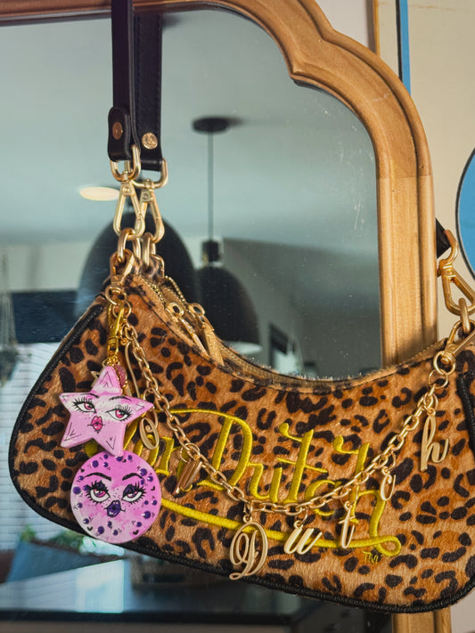 Celestial Girls Keychain – Handmade Polymer Clay Bag Charm
