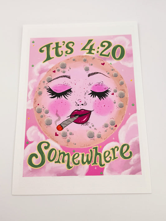 “It’s 4:20 Somewhere” Print – FRAMED 5×7