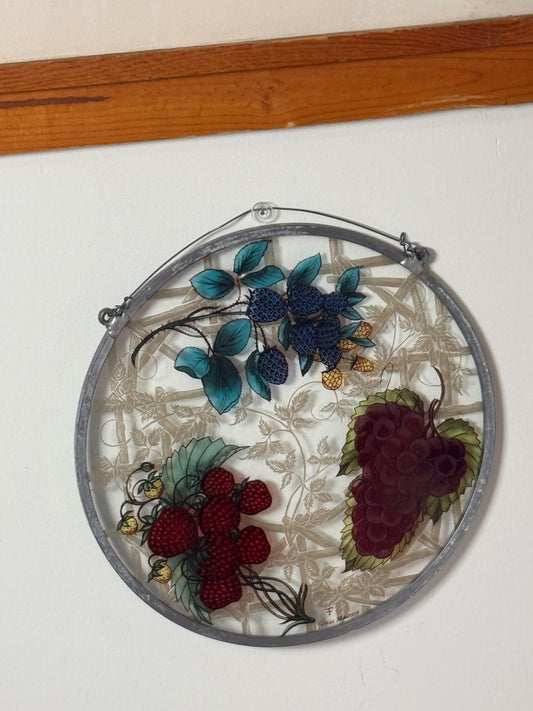 Vintage Glass Masters Fruit Sun Catcher Wall Hanging