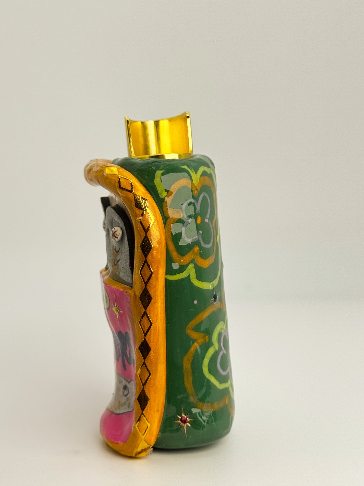 Smoked Sardines Lighter Case w/ Charm | Fits Standard Bic | Handmade Polymer Clay Art