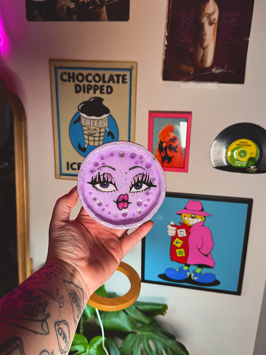 Lavender Lunar Babe Trinket Dish — 4.5- 5” Hand-Painted Moon