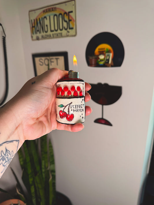 Handmade Cherry Matchbox Lighter Case