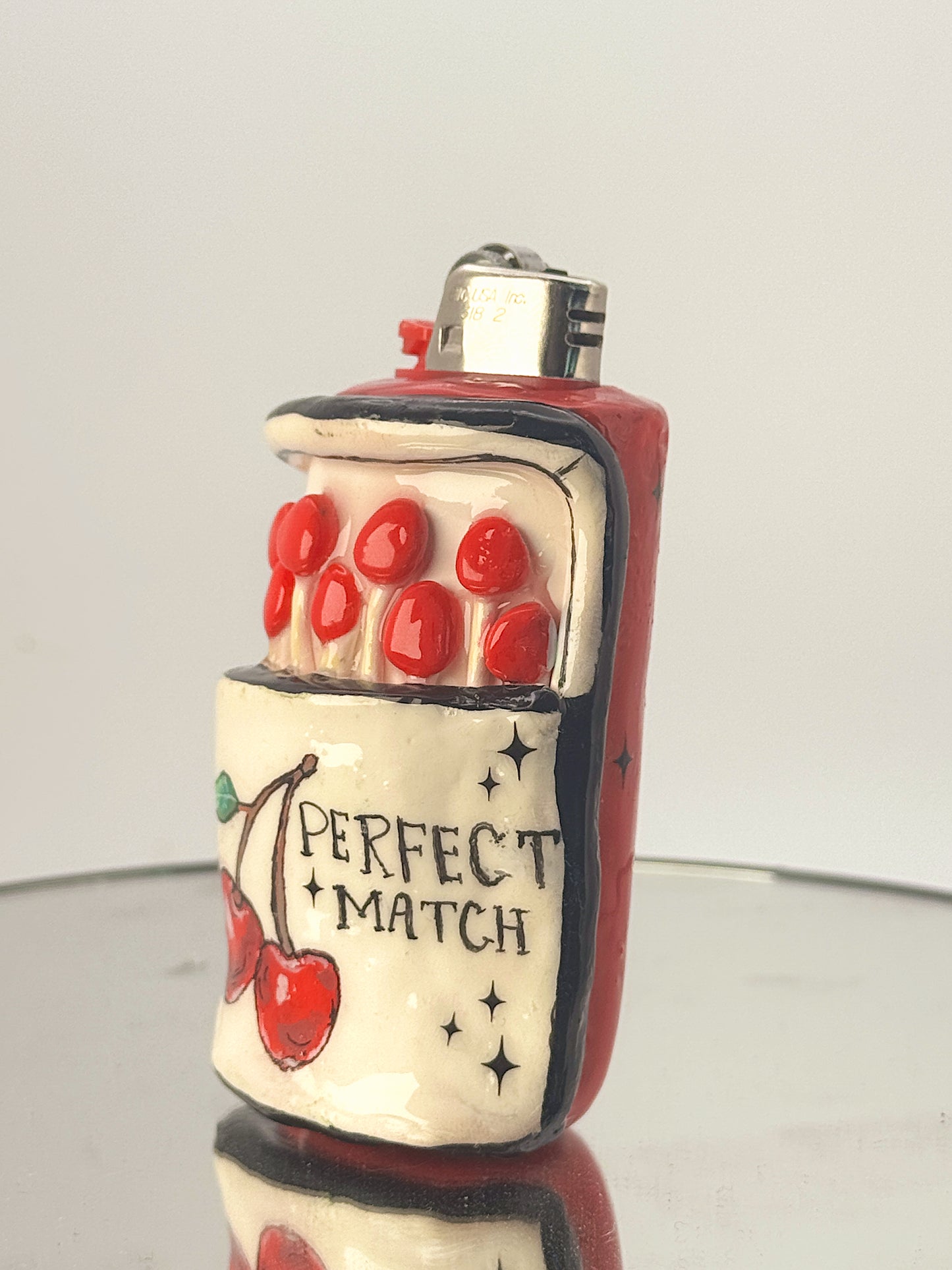 Handmade Cherry Matchbox Lighter Case