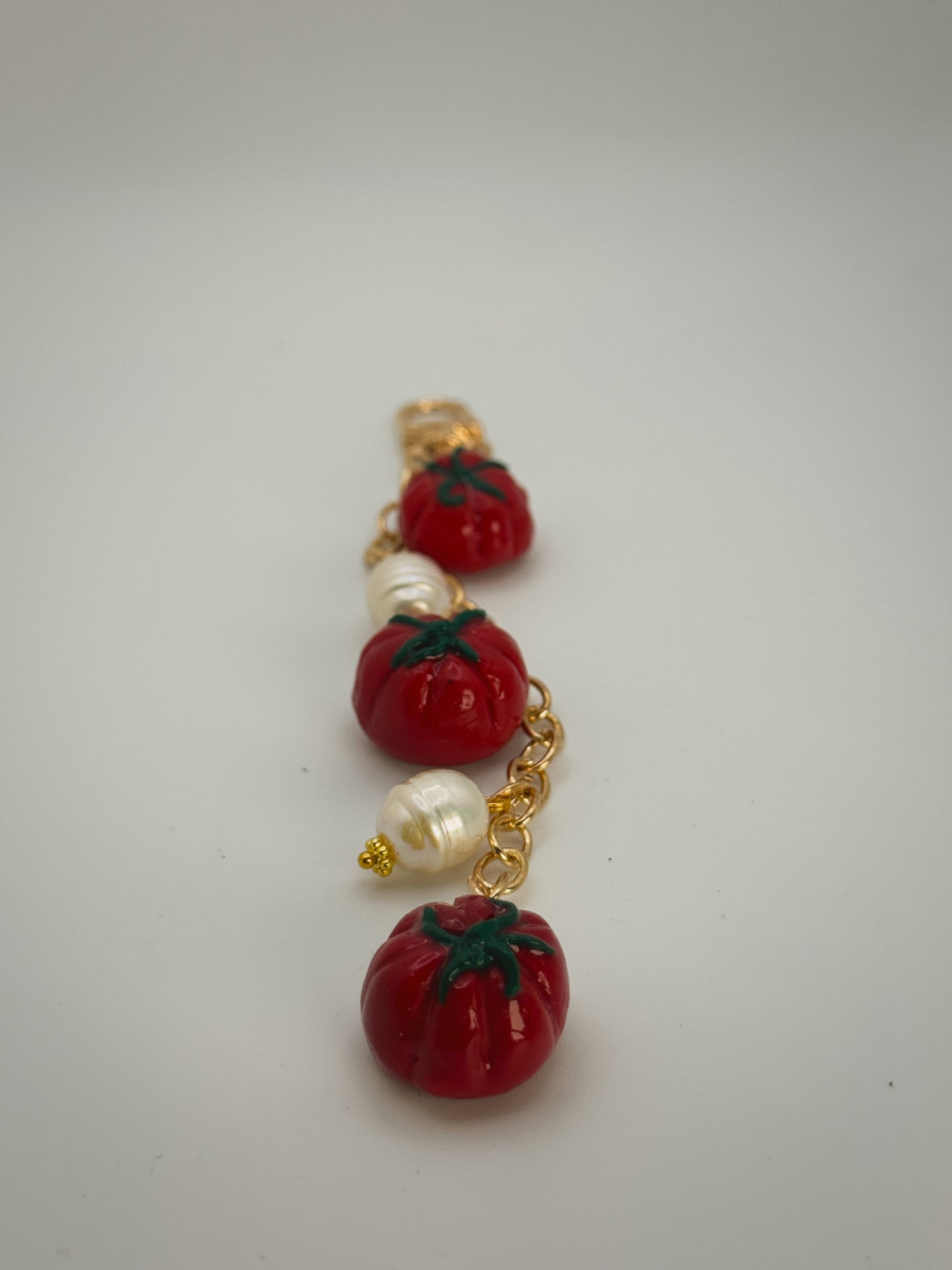Tomato Keychain – Handmade Polymer Clay Bag Charm