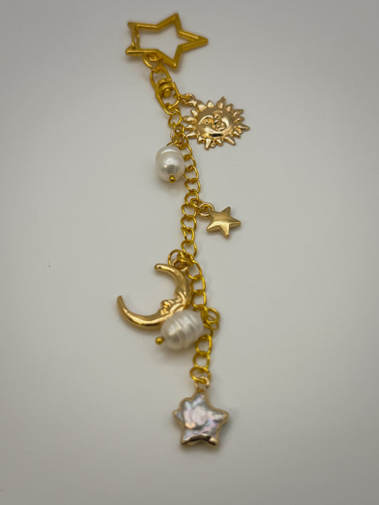 Gold Celestial Bag Charm | Handmade Key Chain