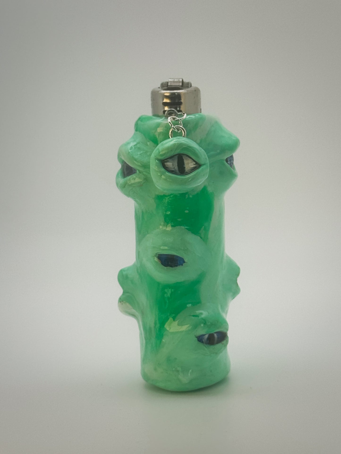 Eyeball Lighter Case with charm| Fits Standard Bic | Handmade Polymer Clay Art