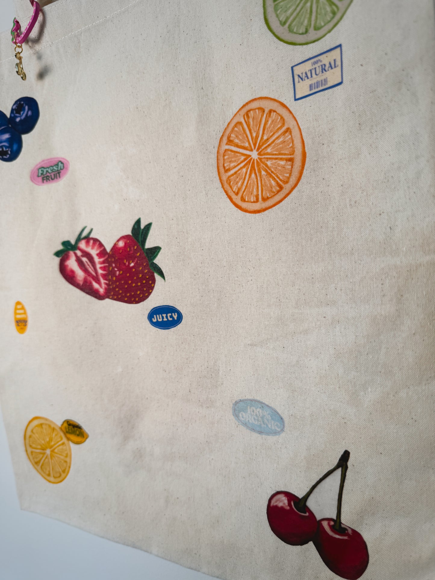 Fresh Fruit Hand-Pressed Tote Bag | 15x16 Natural Cotton — Luxe