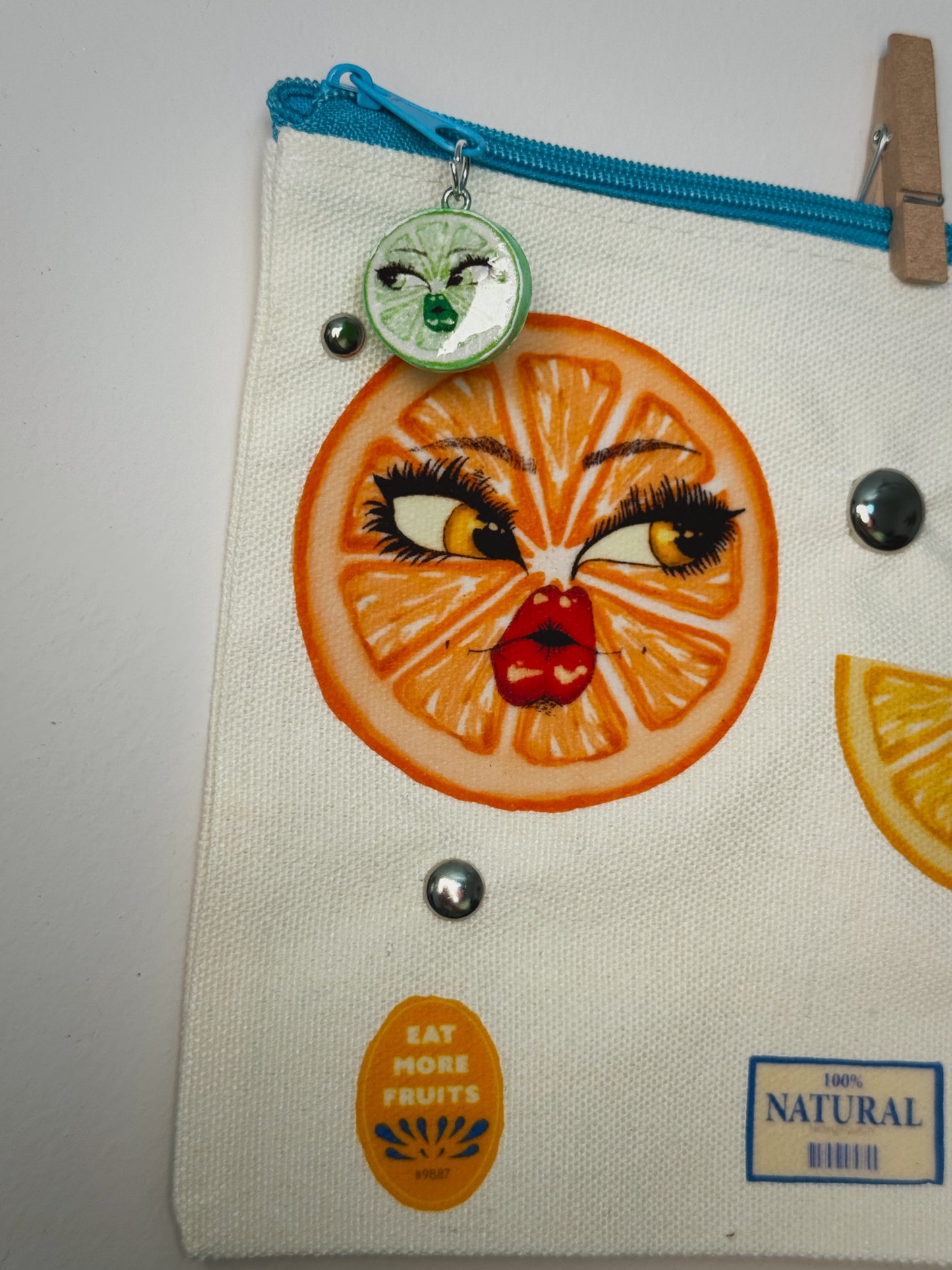 Citrus Sisters Hand-Pressed Bag | 8 x 6 Natural Cotton | Luxe