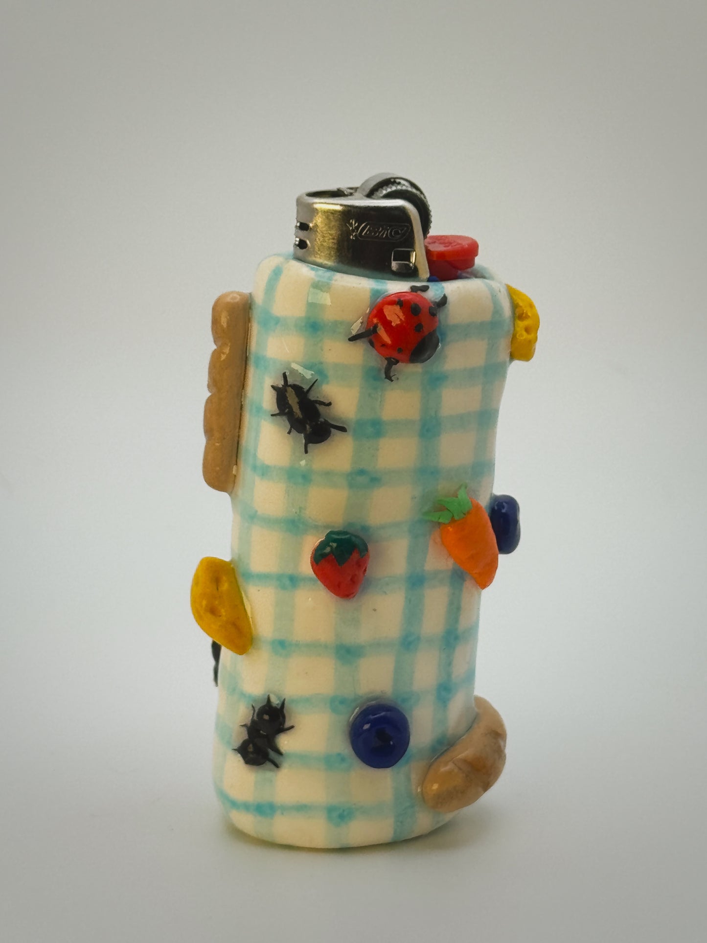 Picnic Lighter Case| Fits Standard Bic | Handmade Polymer Clay Art