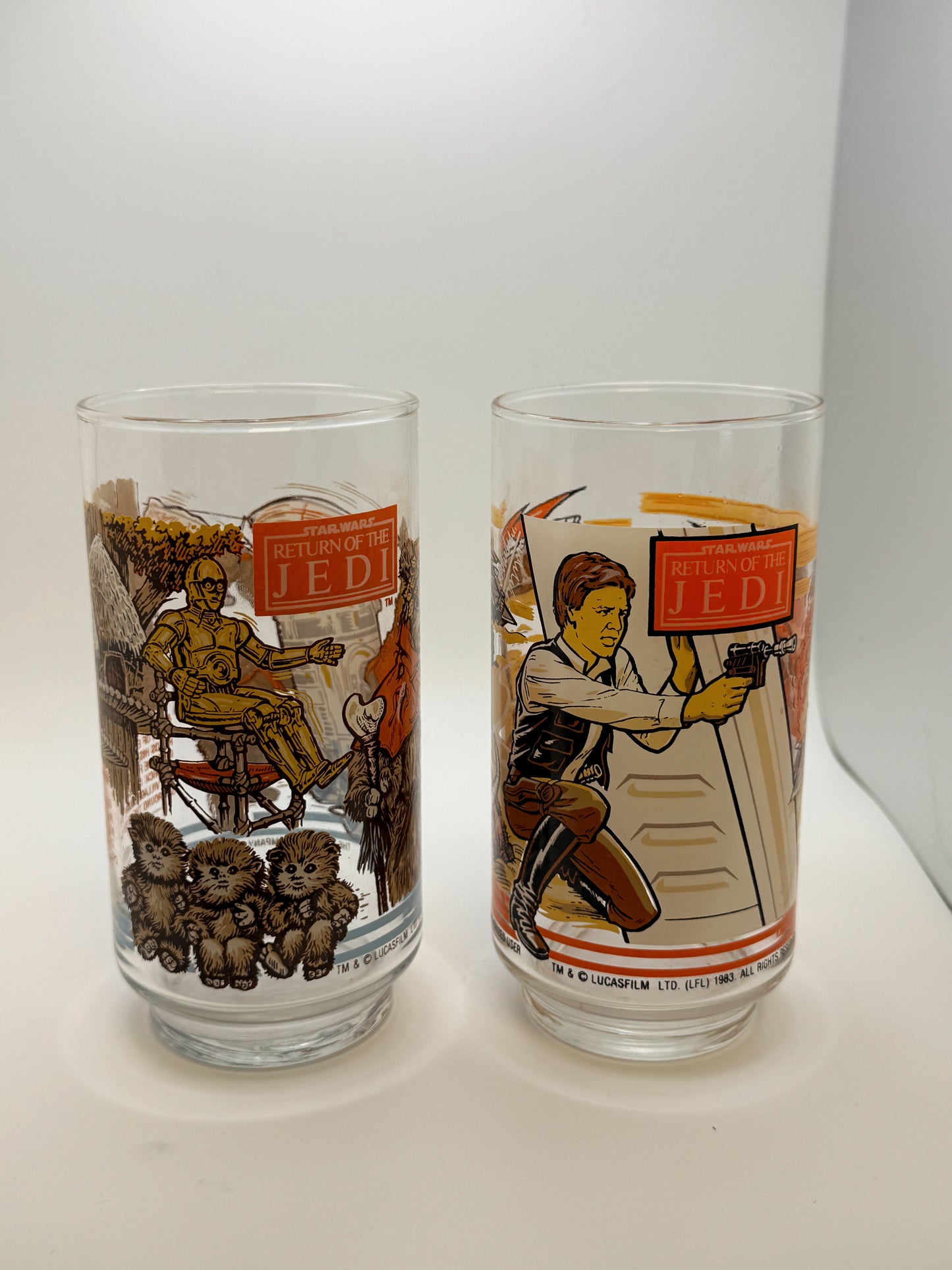 1983 Burger King Star Wars Return of the Jedi Glasses – Set of 2