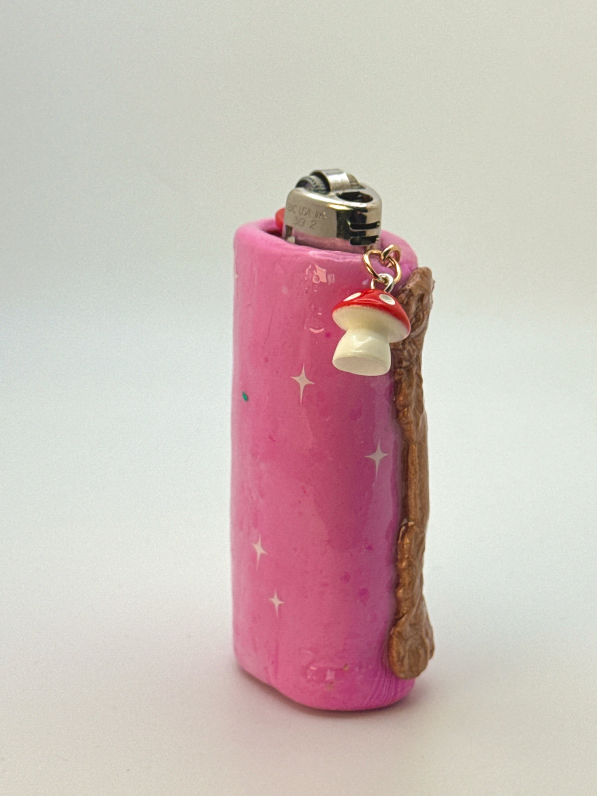 Vintage Frame Rip It Frog Case with charm| Fits Standard Bic | Handmade Polymer Clay Art