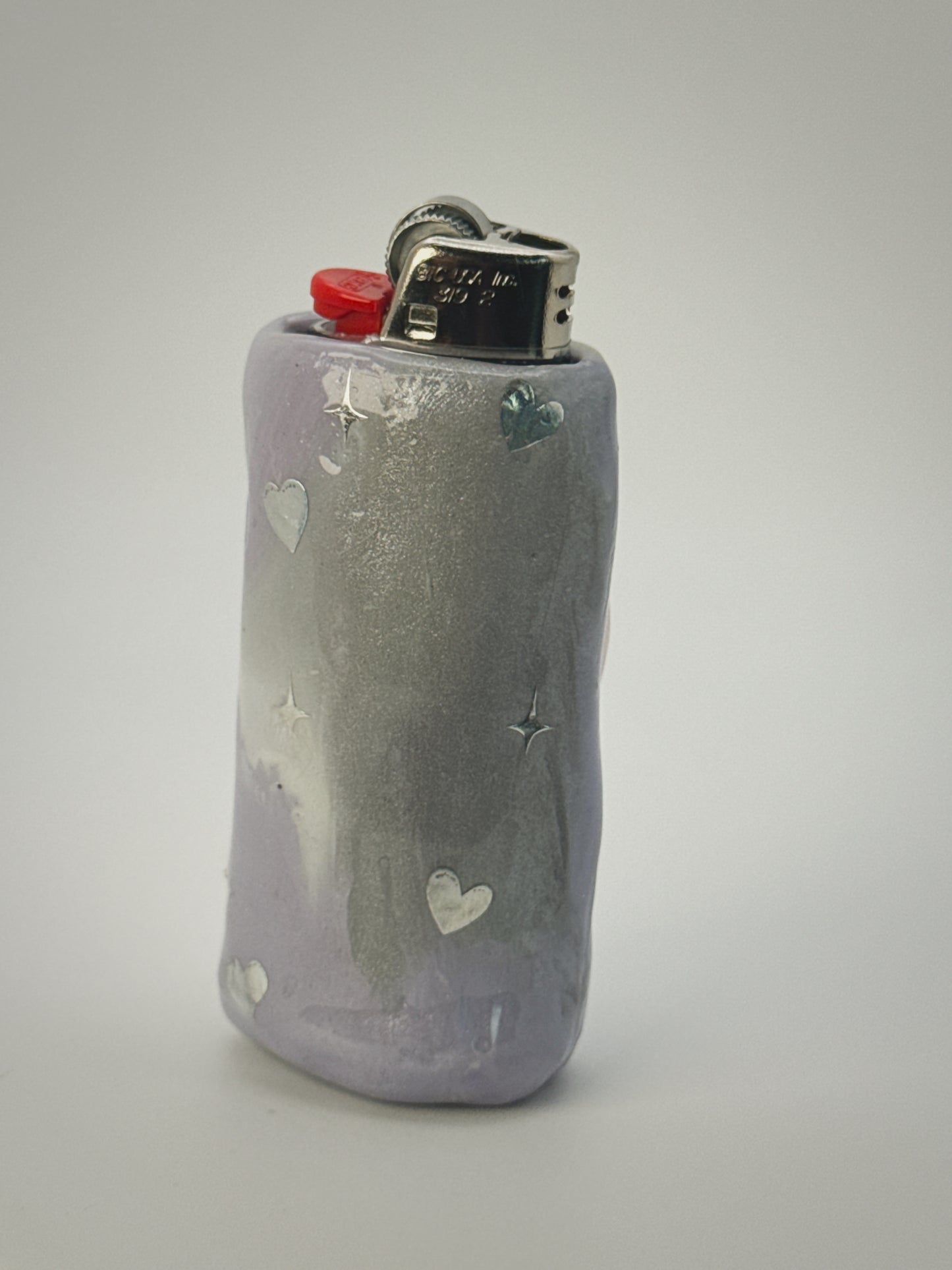 Sassy Heart Lighter Case| Fits Standard Bic | Handmade Polymer Clay Art